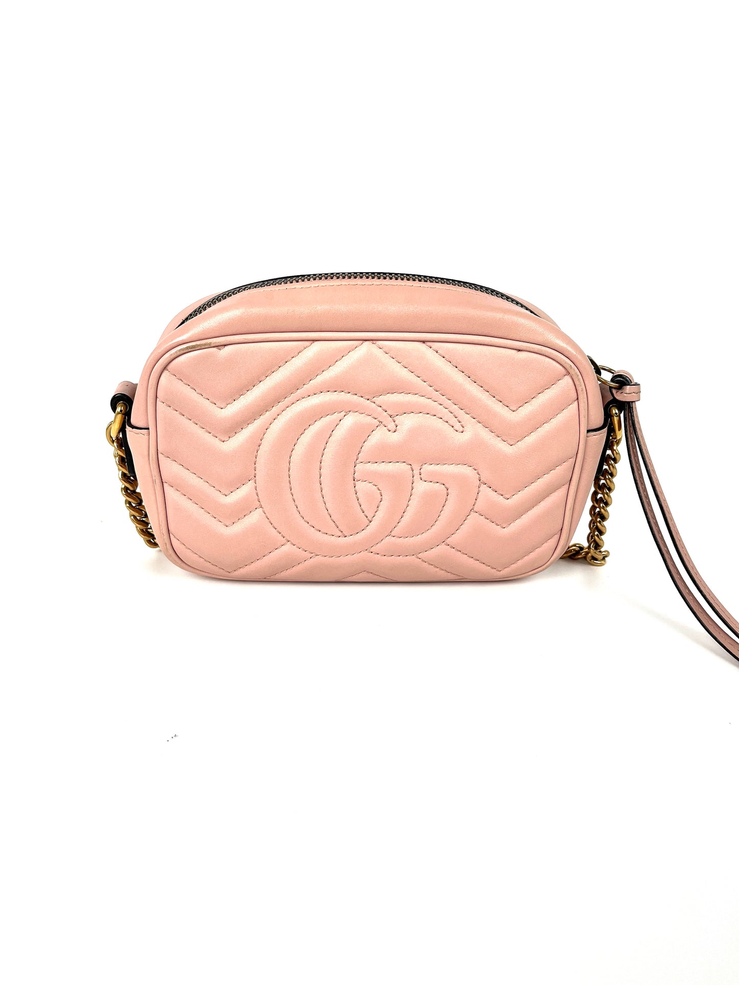 GUCCI Mini Camera Marmont Porcelain Rose Pink Crossbody Shoulder Bag