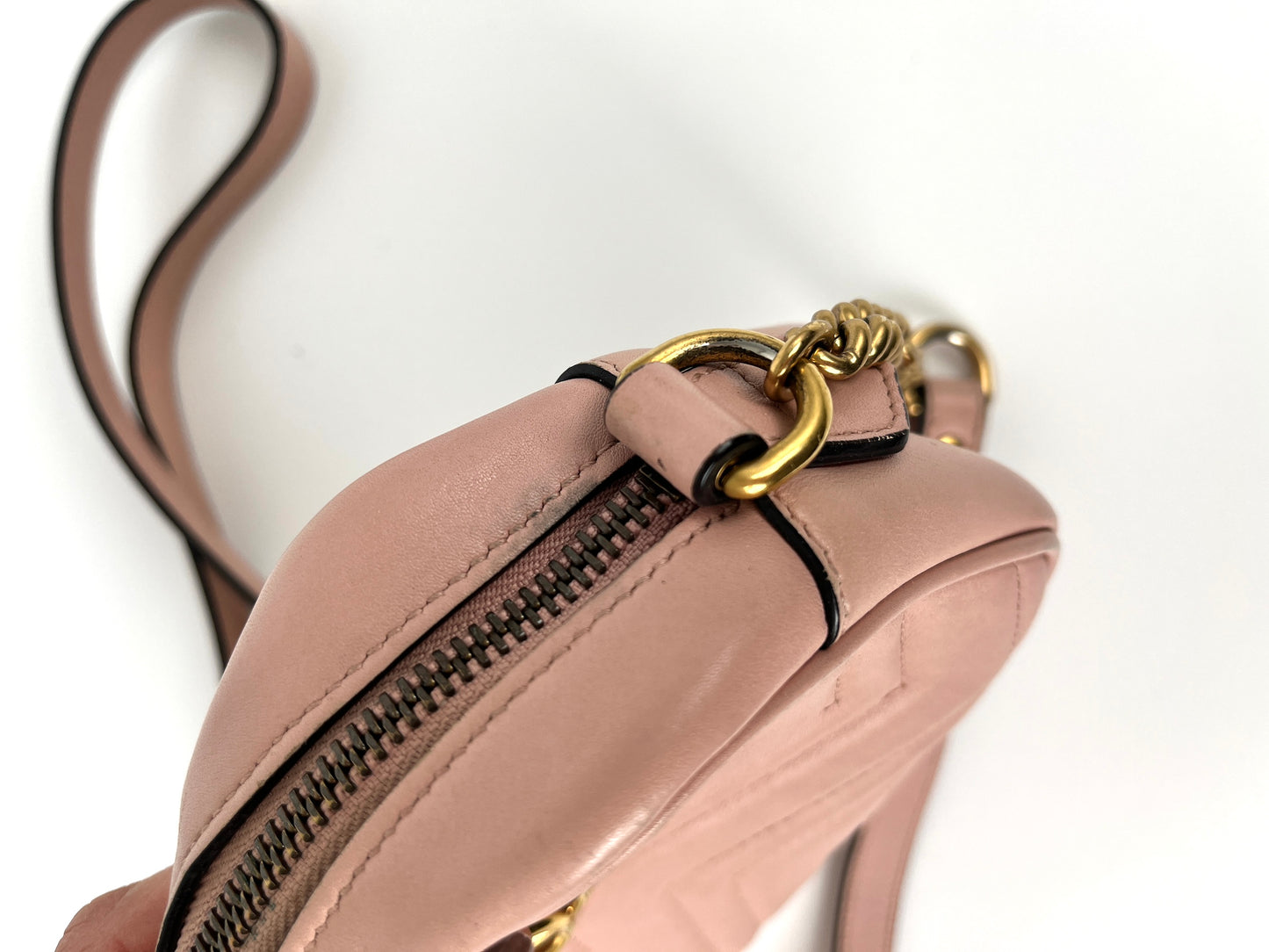 GUCCI Mini Camera Marmont Porcelain Rose Pink Crossbody Shoulder Bag