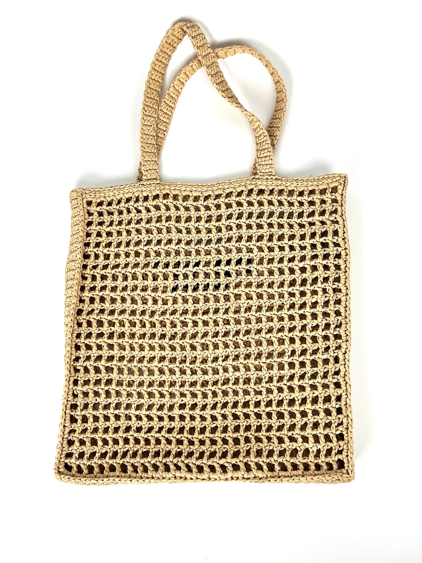 PRADA Raffia Grass Beige Natural Logo Tote Shoulder Bag