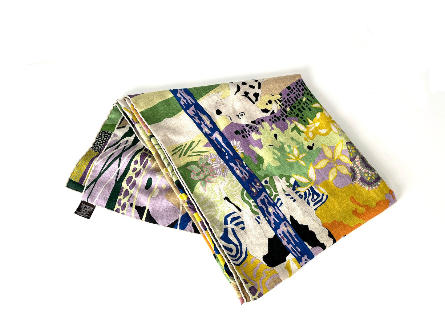 HERMES En Liberte Beige Vert Arnica Cashmere 140 Shawl Scarf