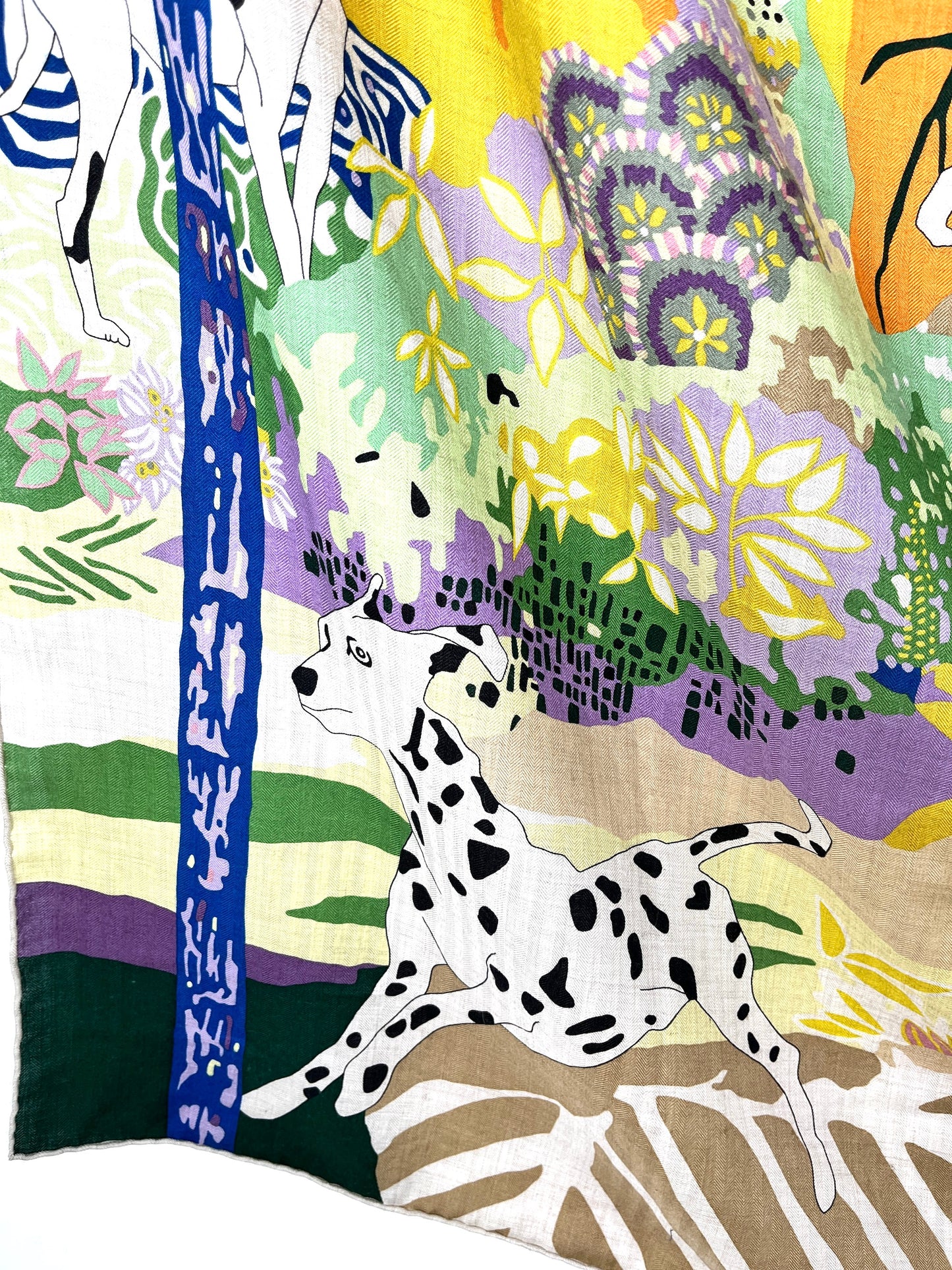 HERMES En Liberte Beige Vert Arnica Cashmere 140 Shawl Scarf