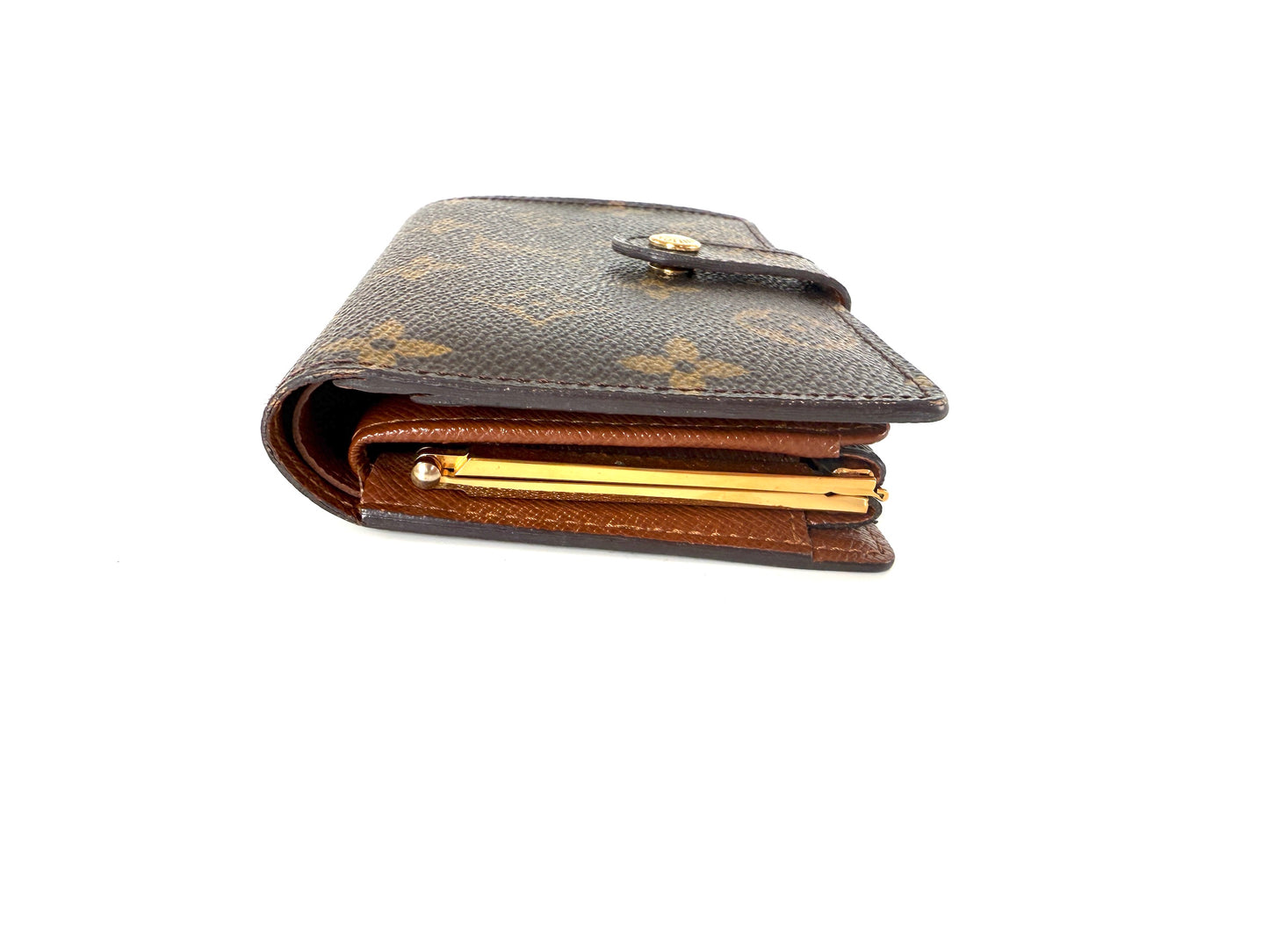 Louis Vuitton Monogram Kisslock French Compact Wallet Purse
