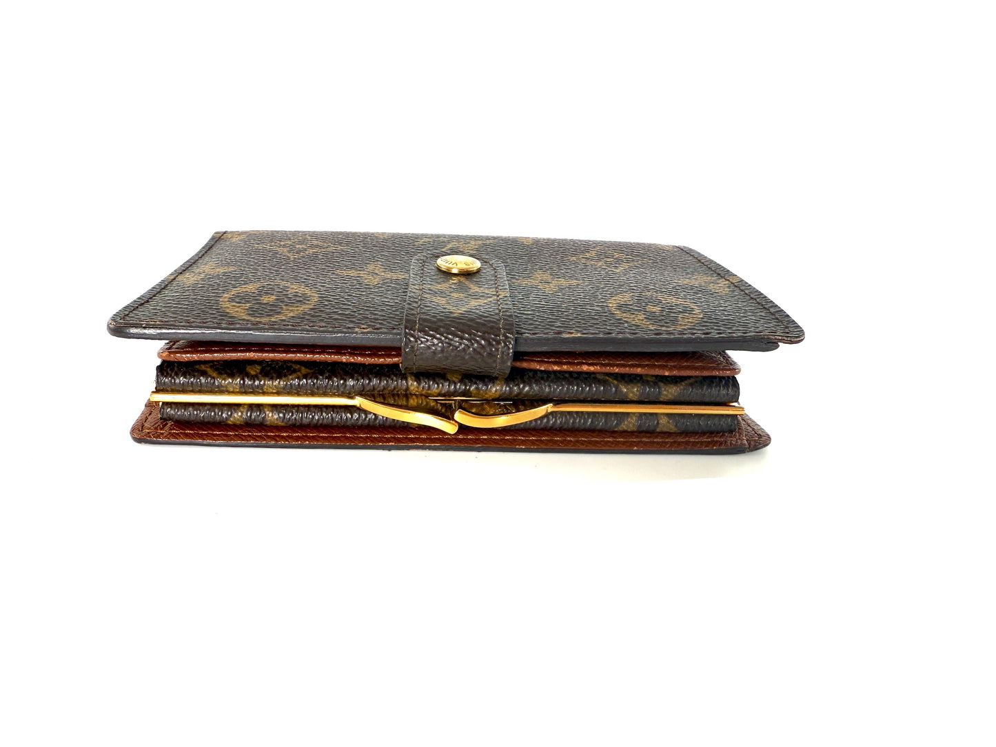 Louis Vuitton Monogram Kisslock French Compact Wallet Purse