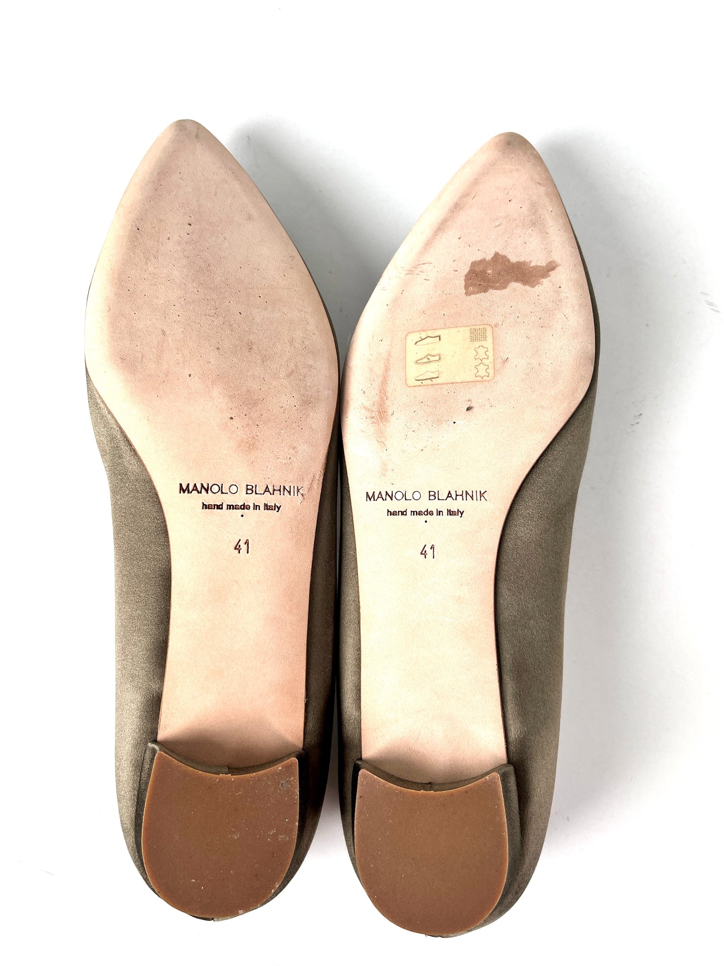 Manolo Blahnik Satin Hangisi Jewel Buckle Flat Shoes 41 10.5