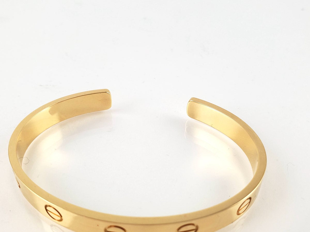 Cartier 18k Yellow Gold Love Open Bracelet 16