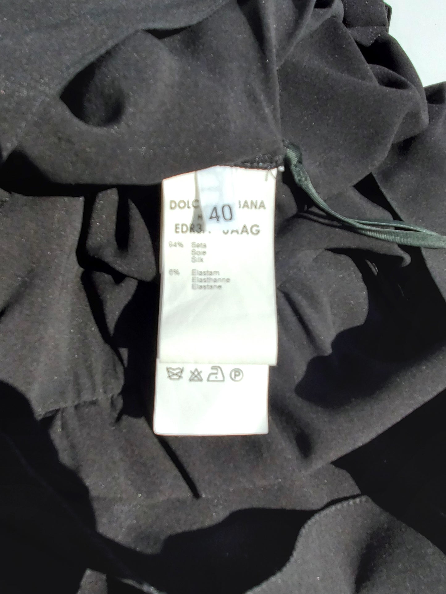 DOLCE & GABANNA Long Sleeve Silk Midi Dress 40