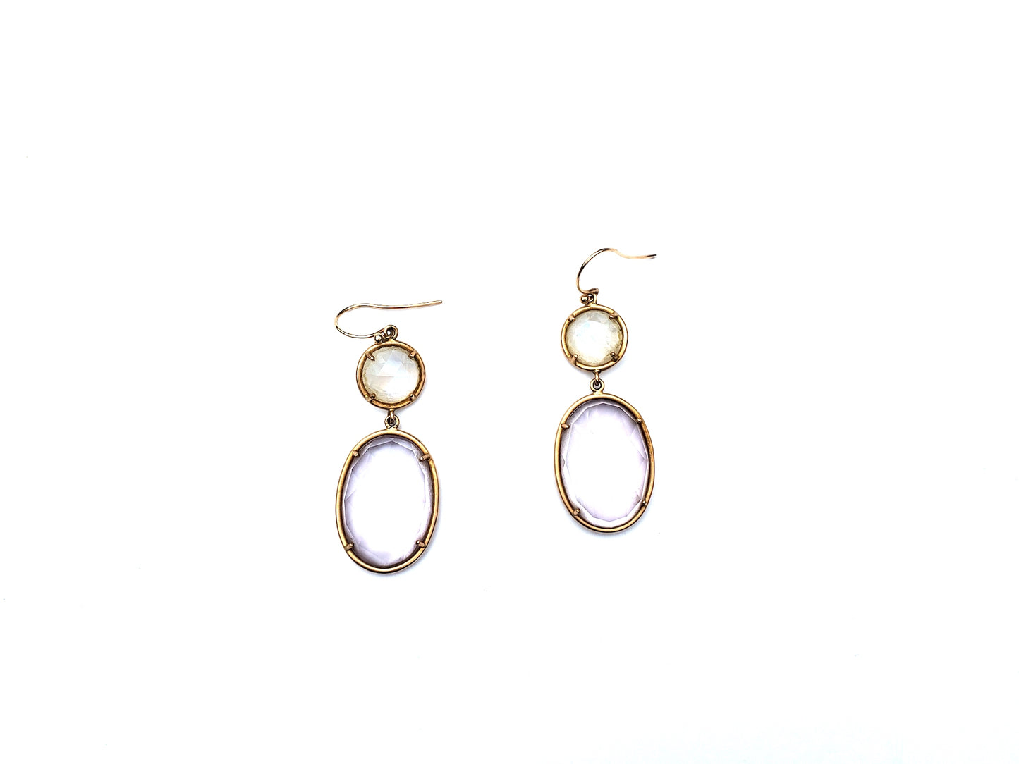 Irene Neuwirth Amethyst Rainbow Moonstone Drop Earrings