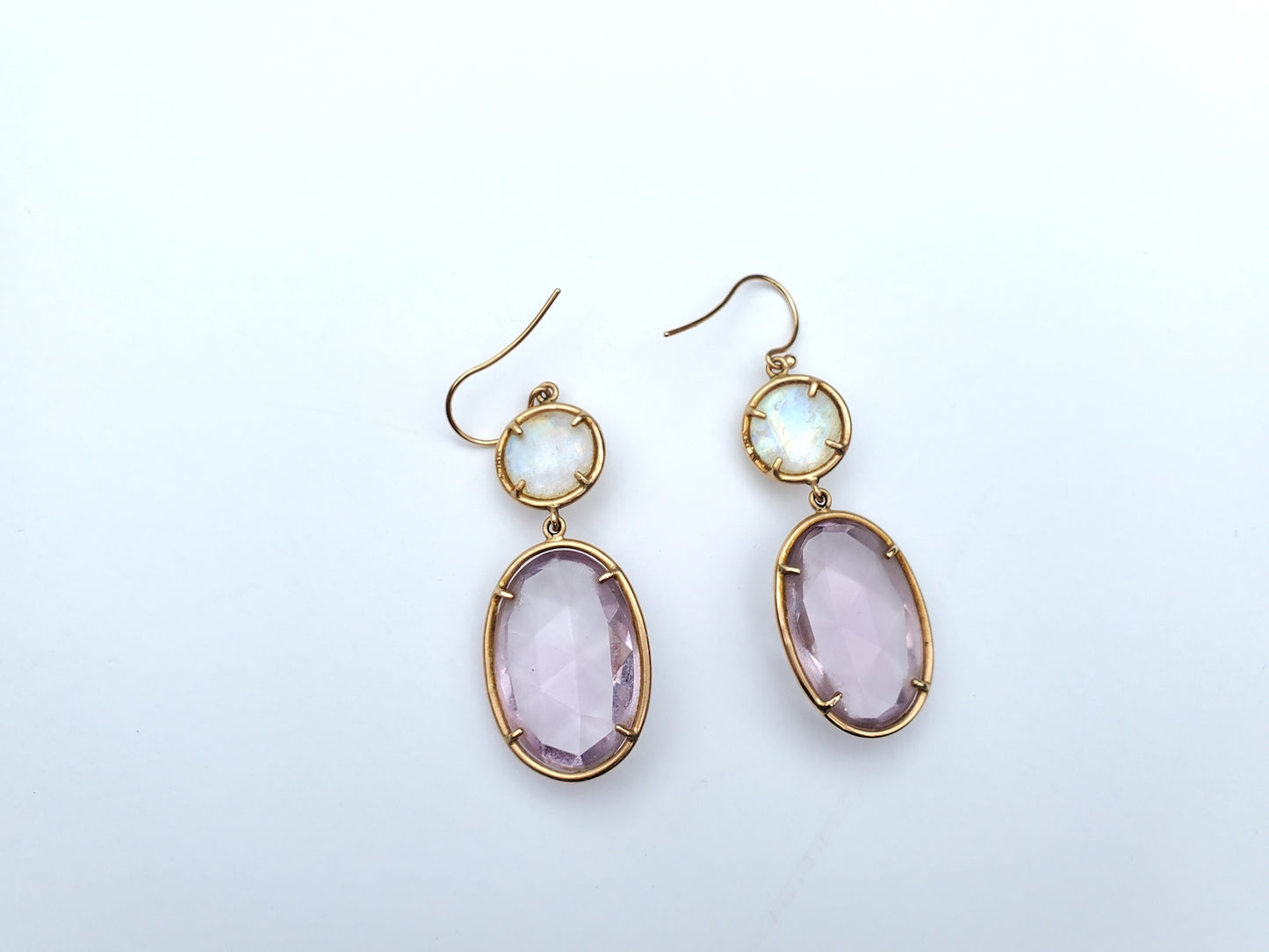 Irene Neuwirth Amethyst Rainbow Moonstone Drop Earrings