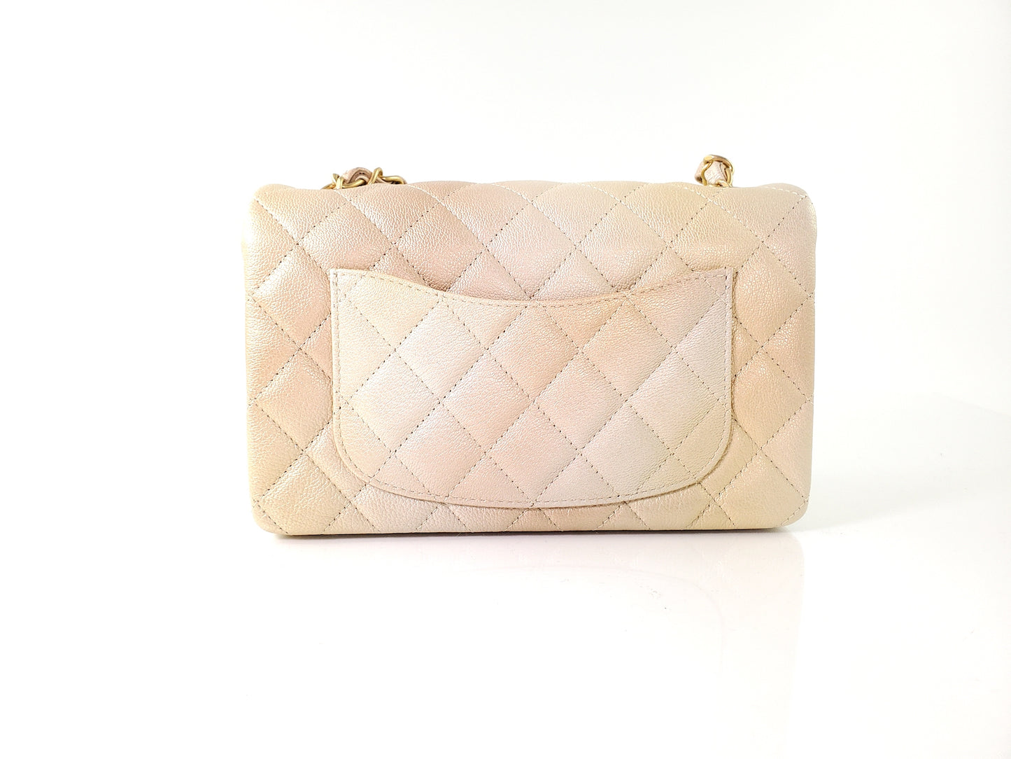 New Chanel Classic 2022 Rectangular Mini Gold Ombre Flap Bag