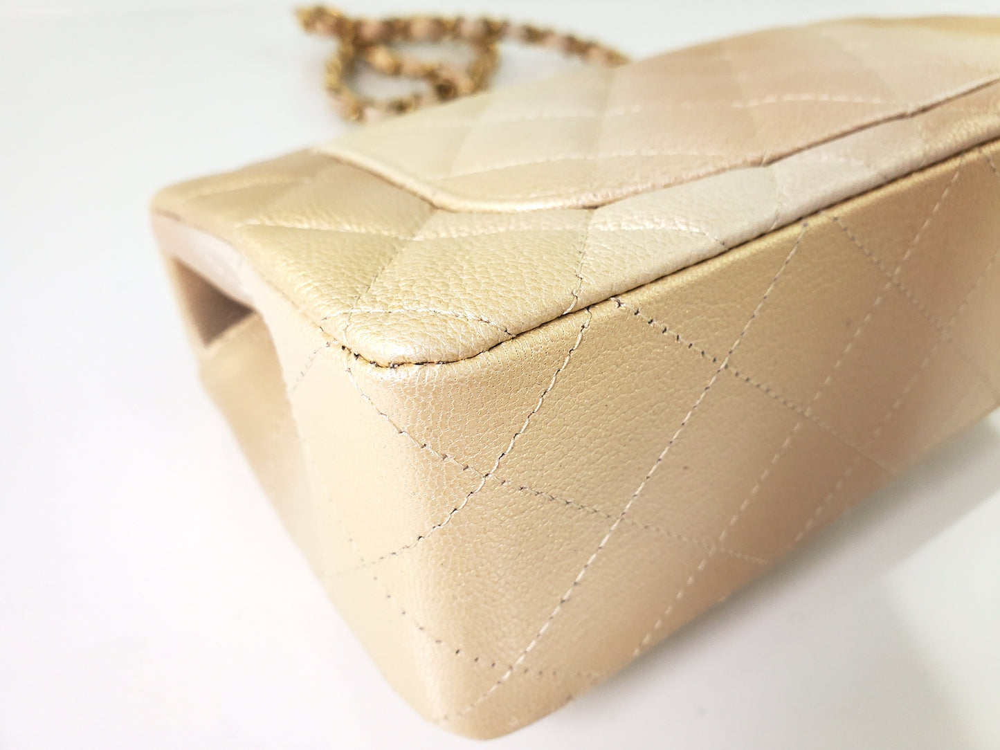 New Chanel Classic 2022 Rectangular Mini Gold Ombre Flap Bag