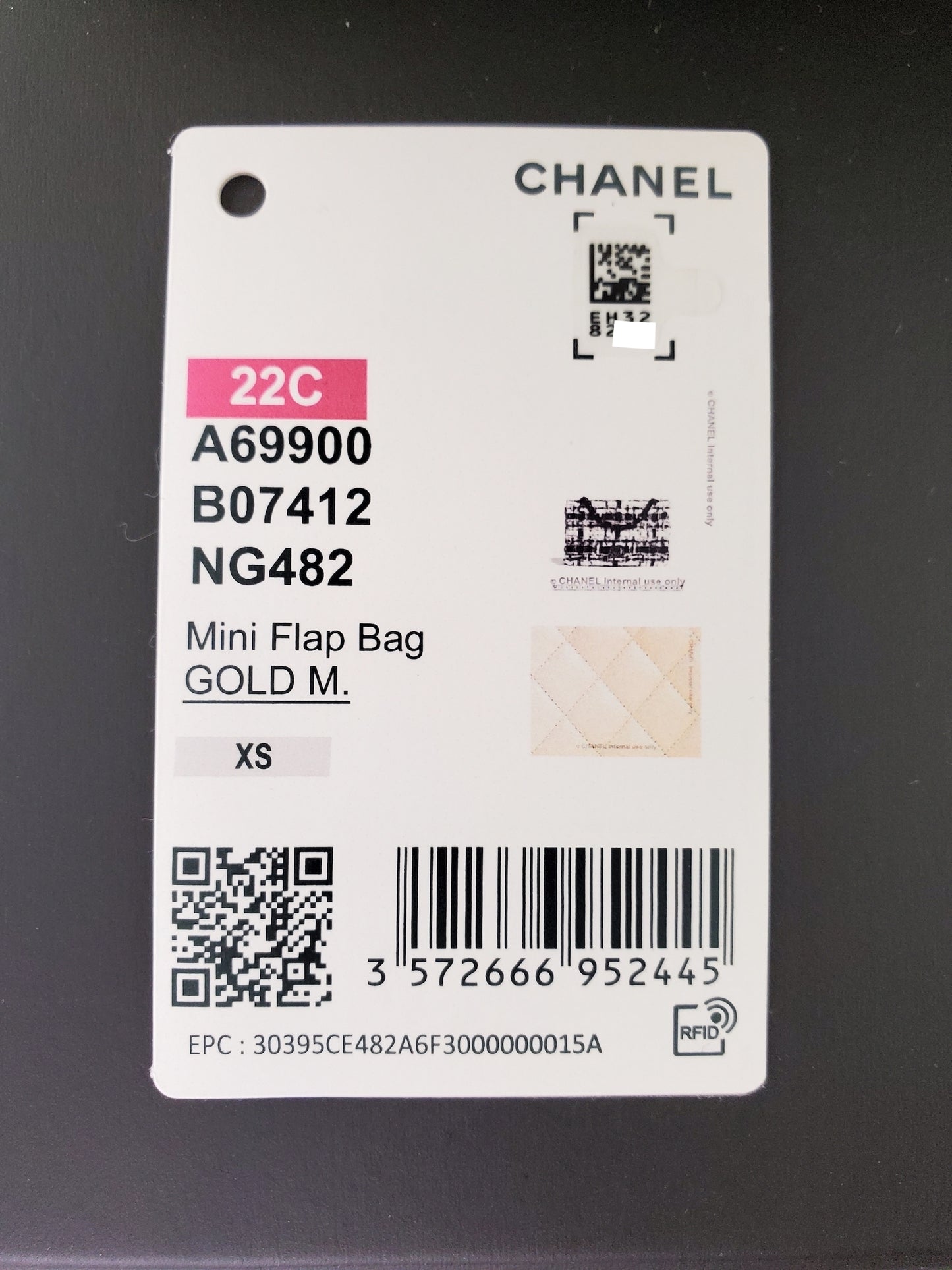 New Chanel Classic 2022 Rectangular Mini Gold Ombre Flap Bag