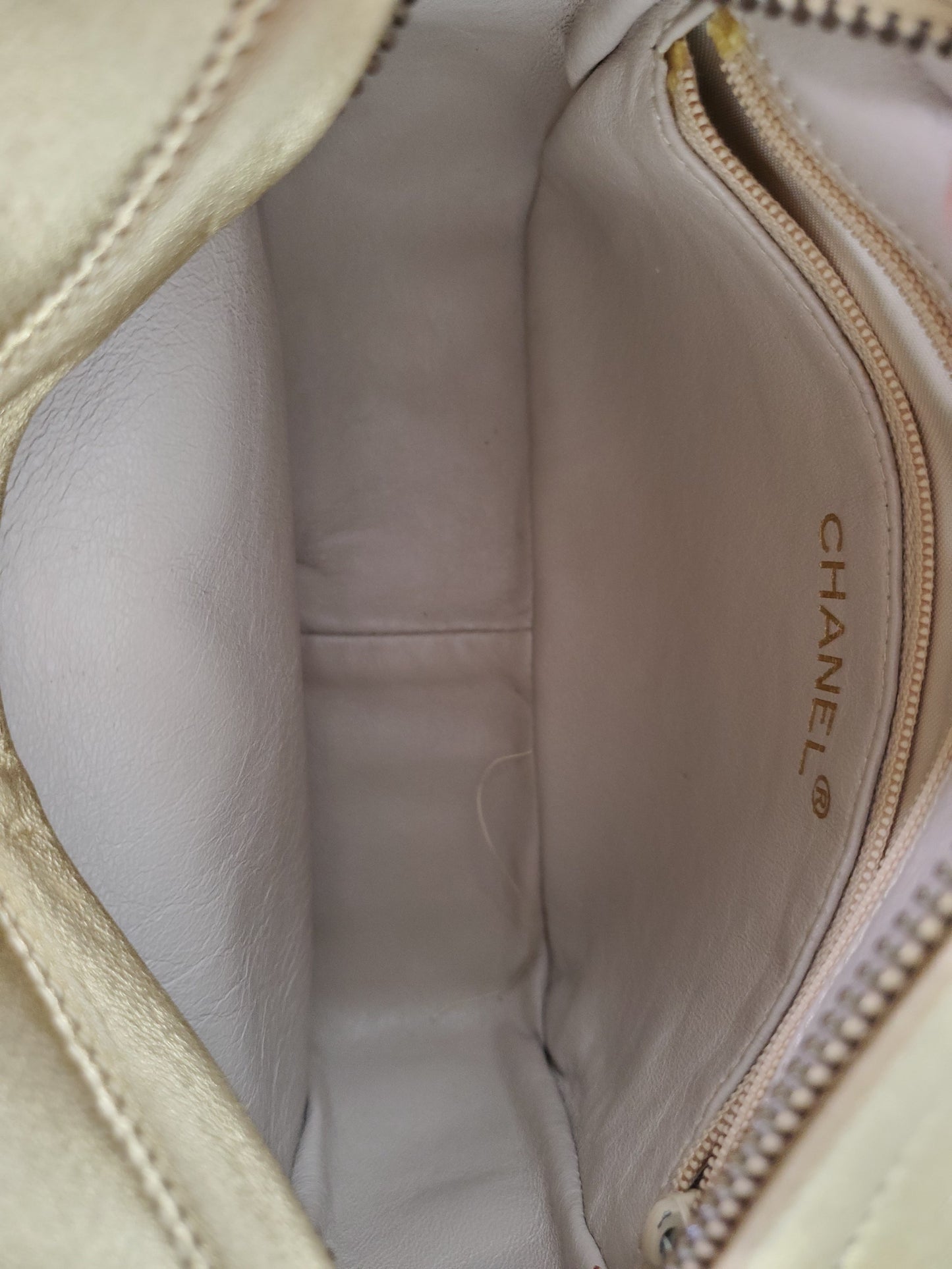 Vintage Chanel Quilted Gold CC Camera Tassel Shoulder Bag