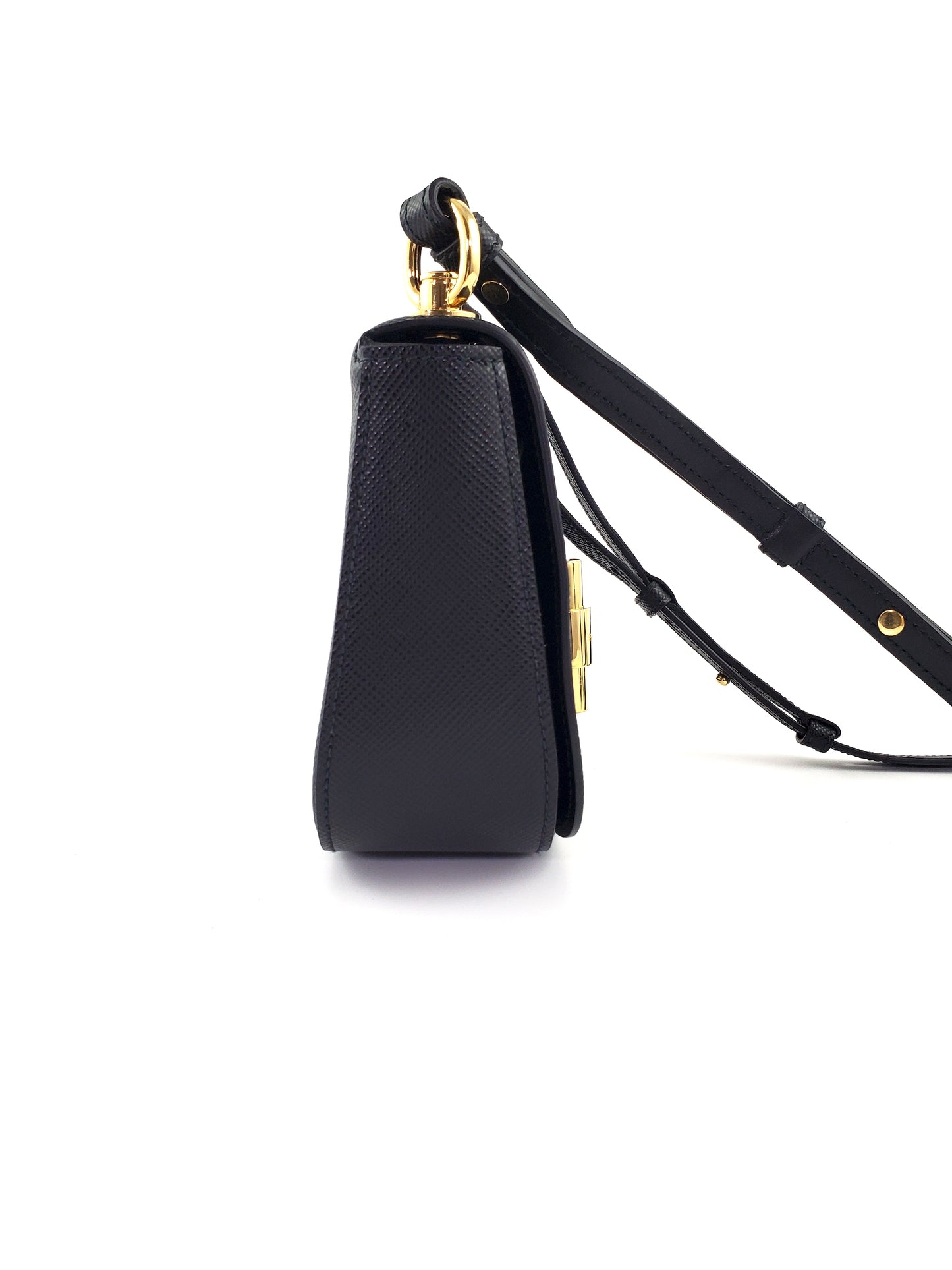 Prada Black 2020 City Saffiano Turn Lock Crossbody Bag