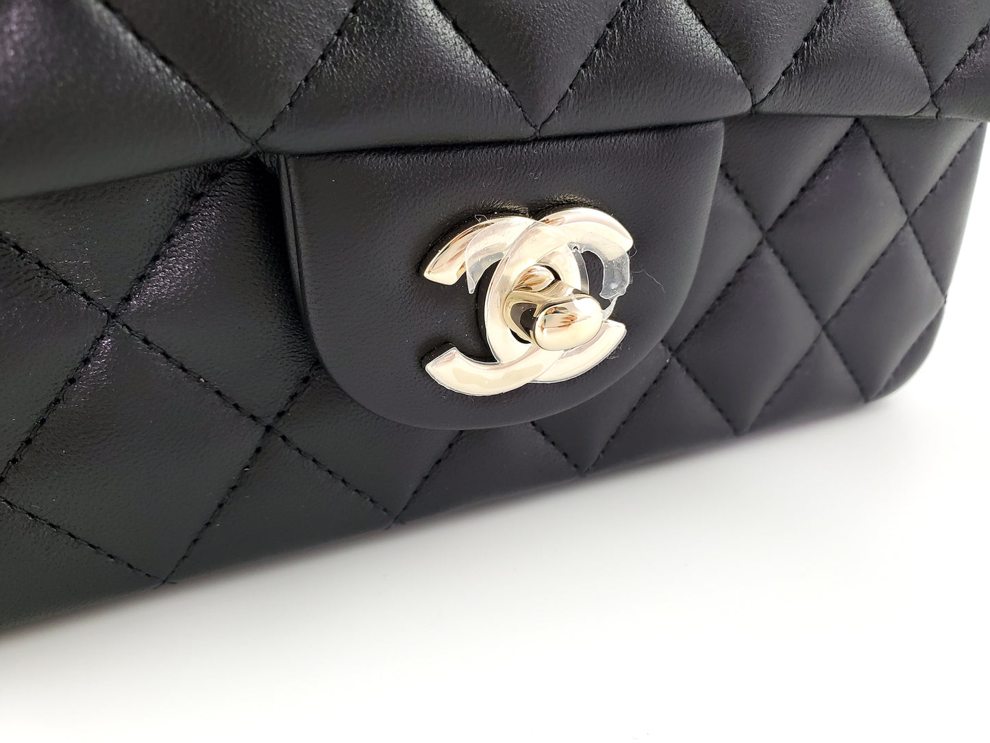 CHANEL 22P Top Handle Black Rectangular Mini Flap Bag