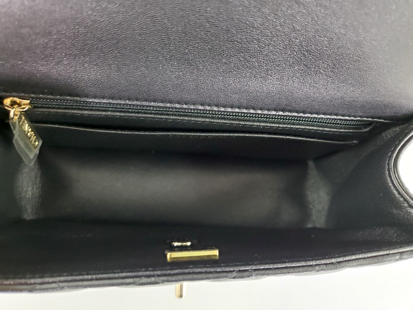 CHANEL 22P Top Handle Black Rectangular Mini Flap Bag