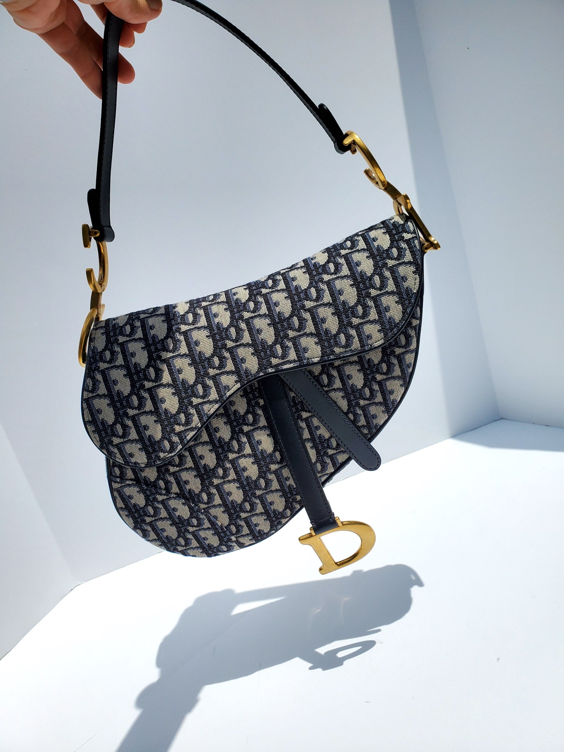 CHRISTIAN DIOR 2018 Oblique Blue Canvas Saddle Bag – Fashion Reloved