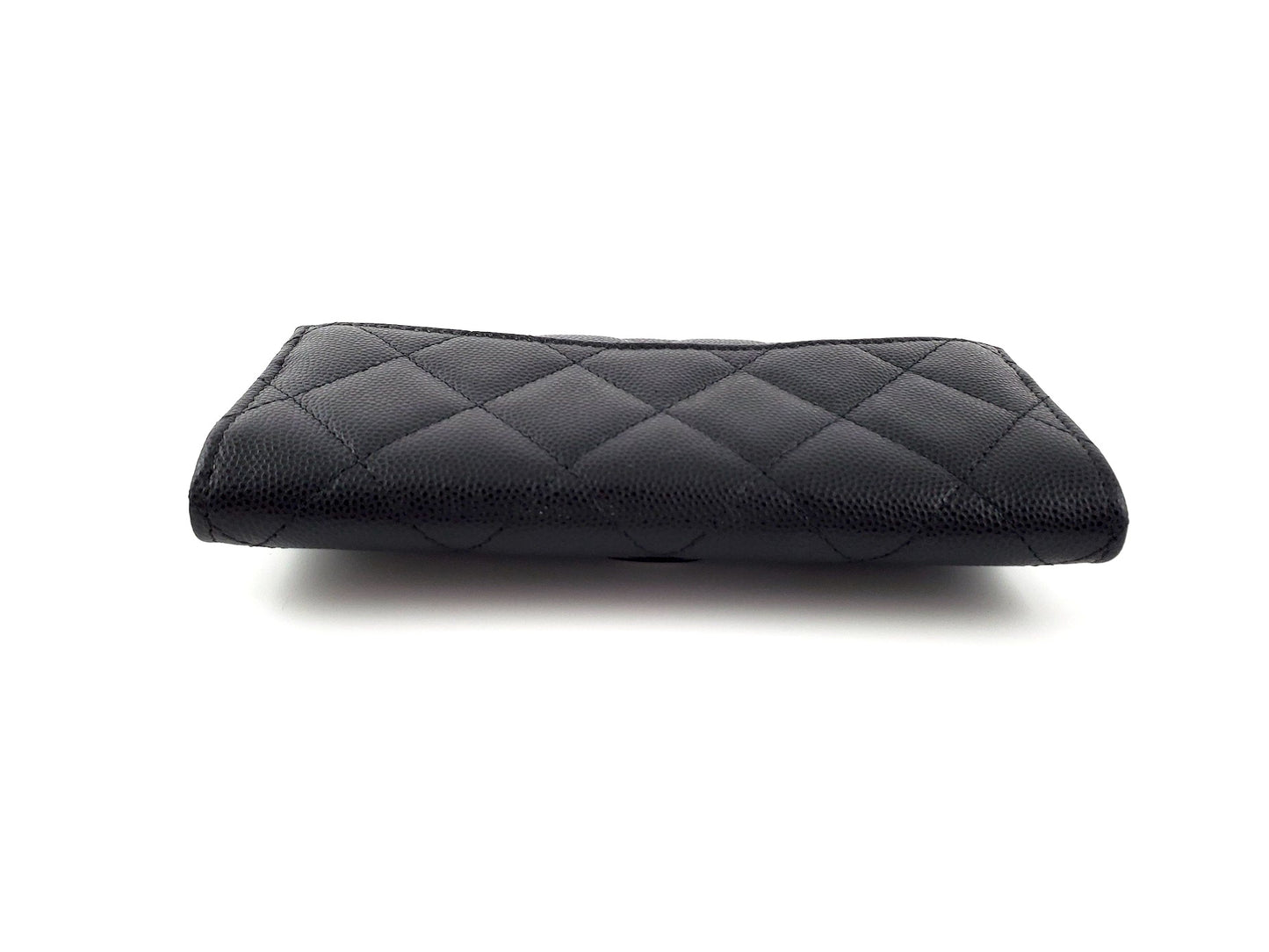 New CHANEL 22S Black Caviar Classic Flap Medium Wallet