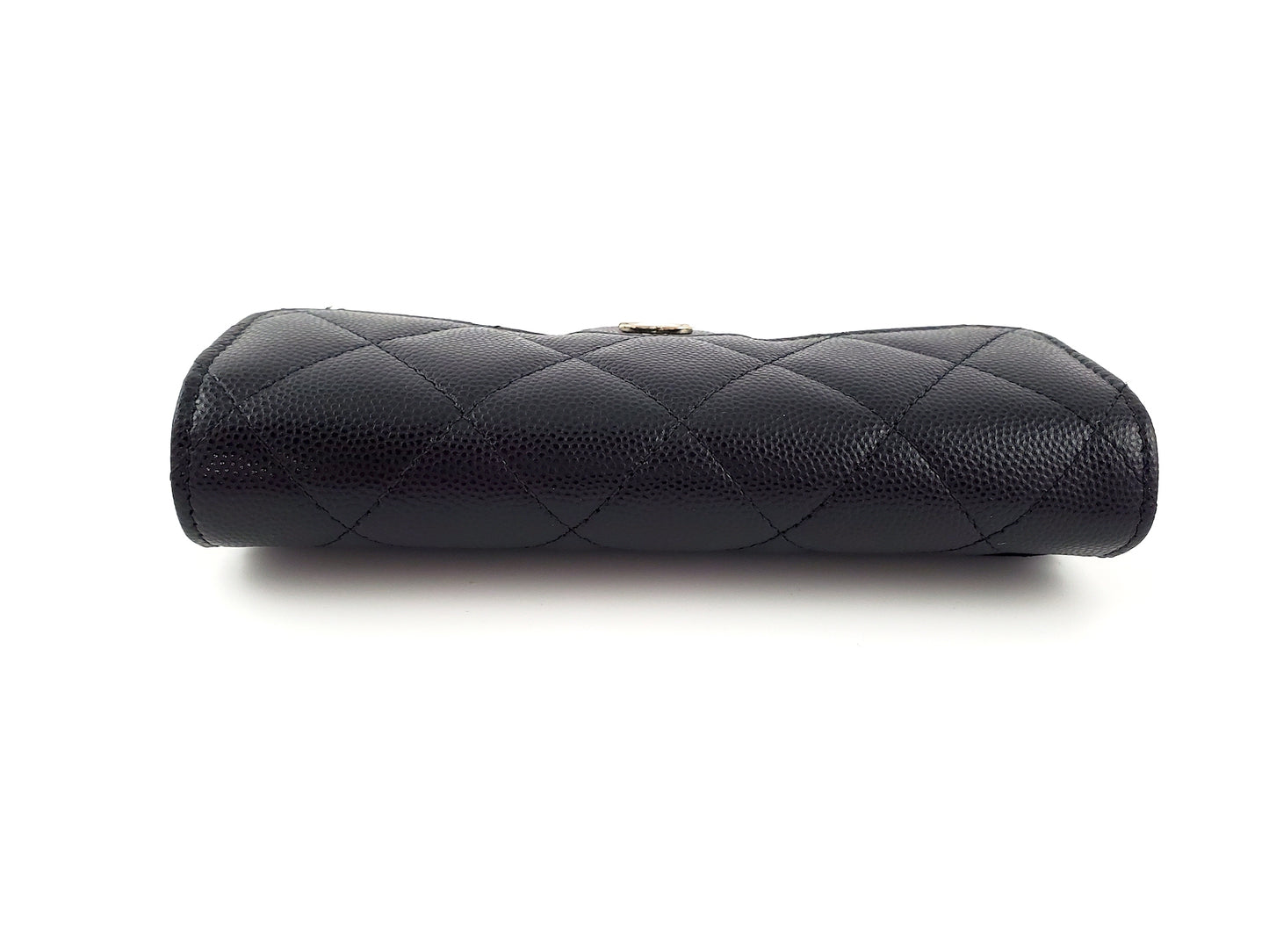 New CHANEL 22S Black Caviar Classic Flap Medium Wallet