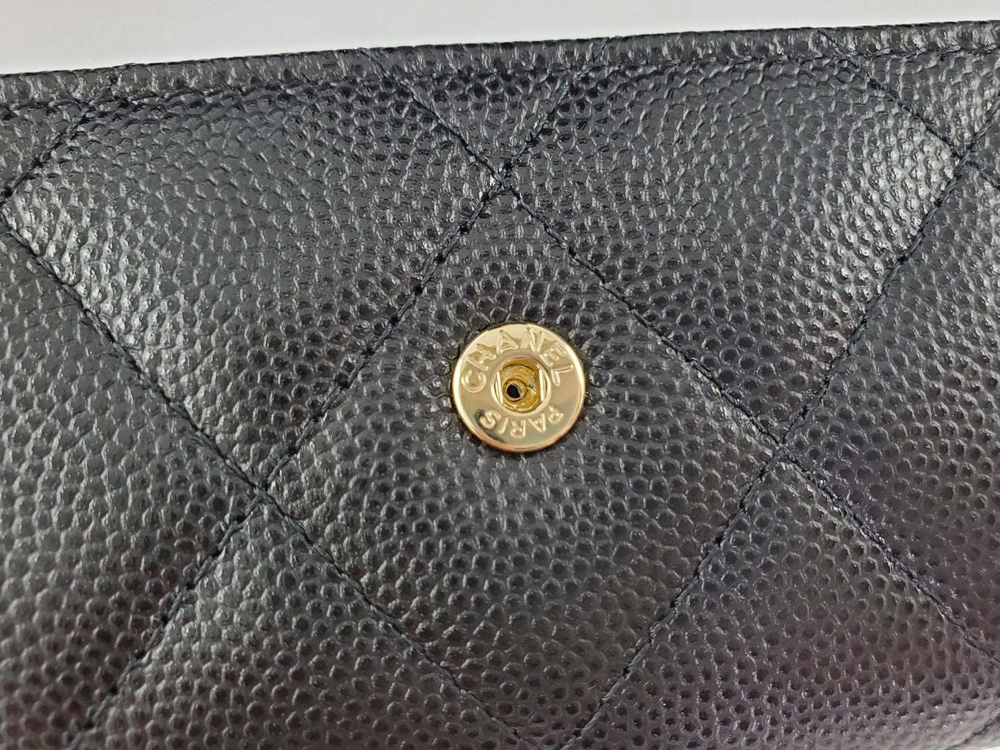 New CHANEL 22S Black Caviar Classic Flap Medium Wallet