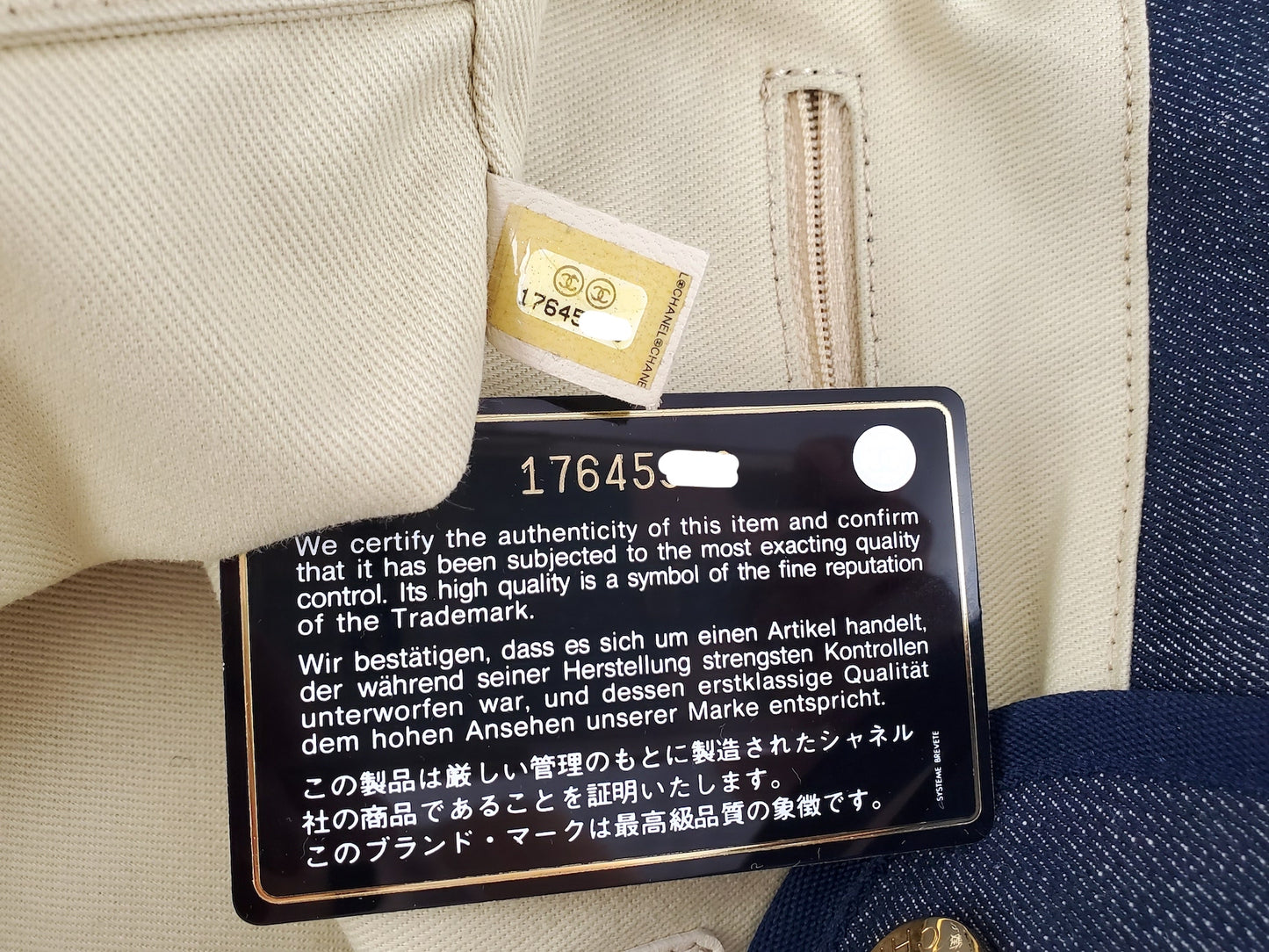 CHANEL DEAUVILLE Denim Blue Marine Tote