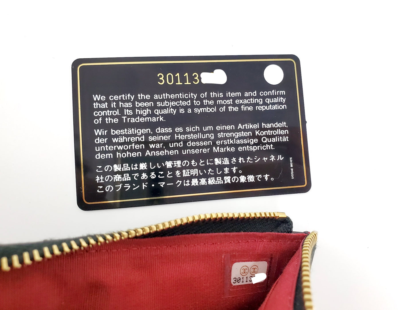 CHANEL 19 2020 Black Goatskin Quilted Phone Card Holder