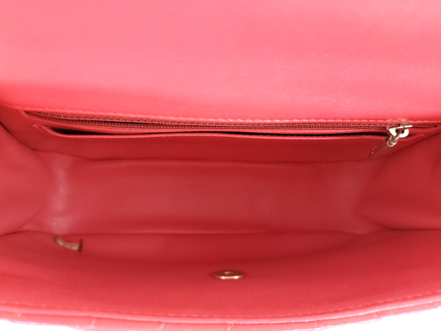 Chanel Red Reverse Chevron Quilted Round Top Handle Flap Bag