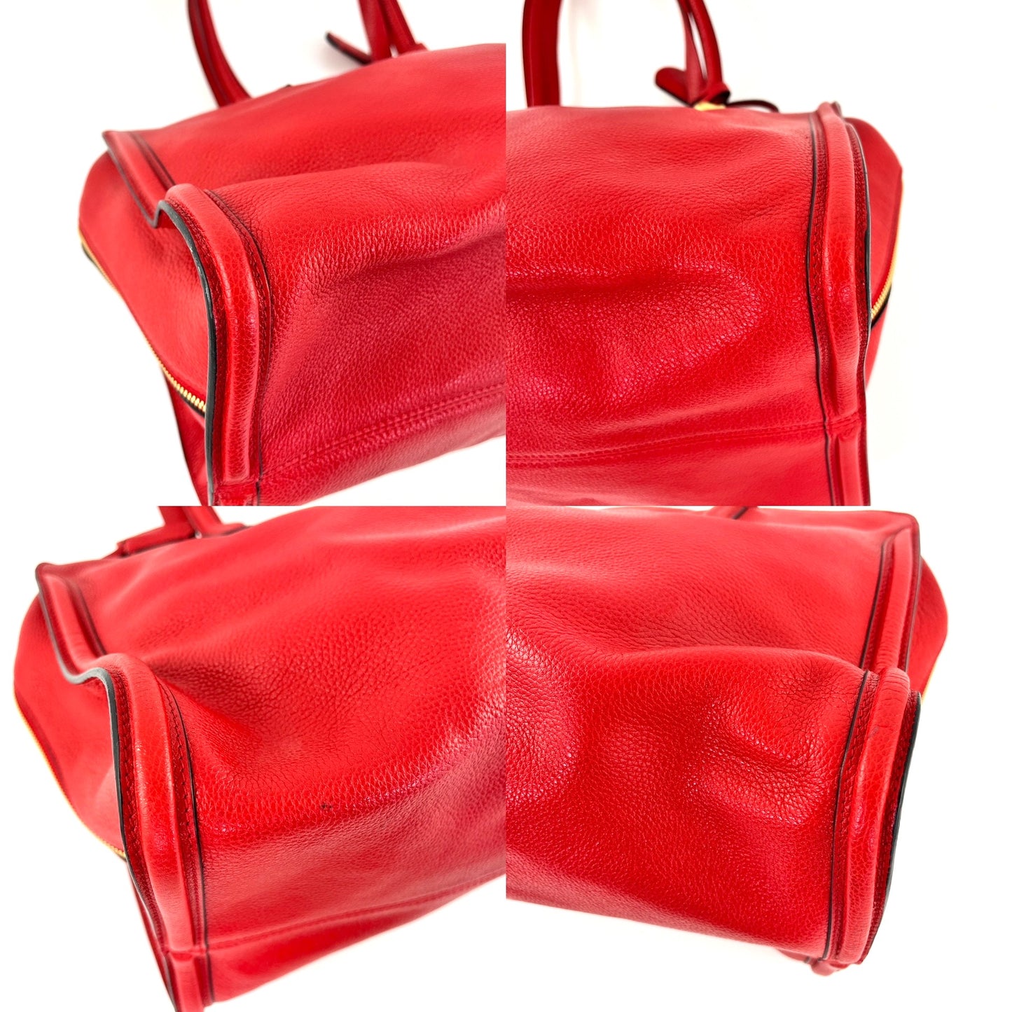 Alexander McQueen Red Grained Leather Tote