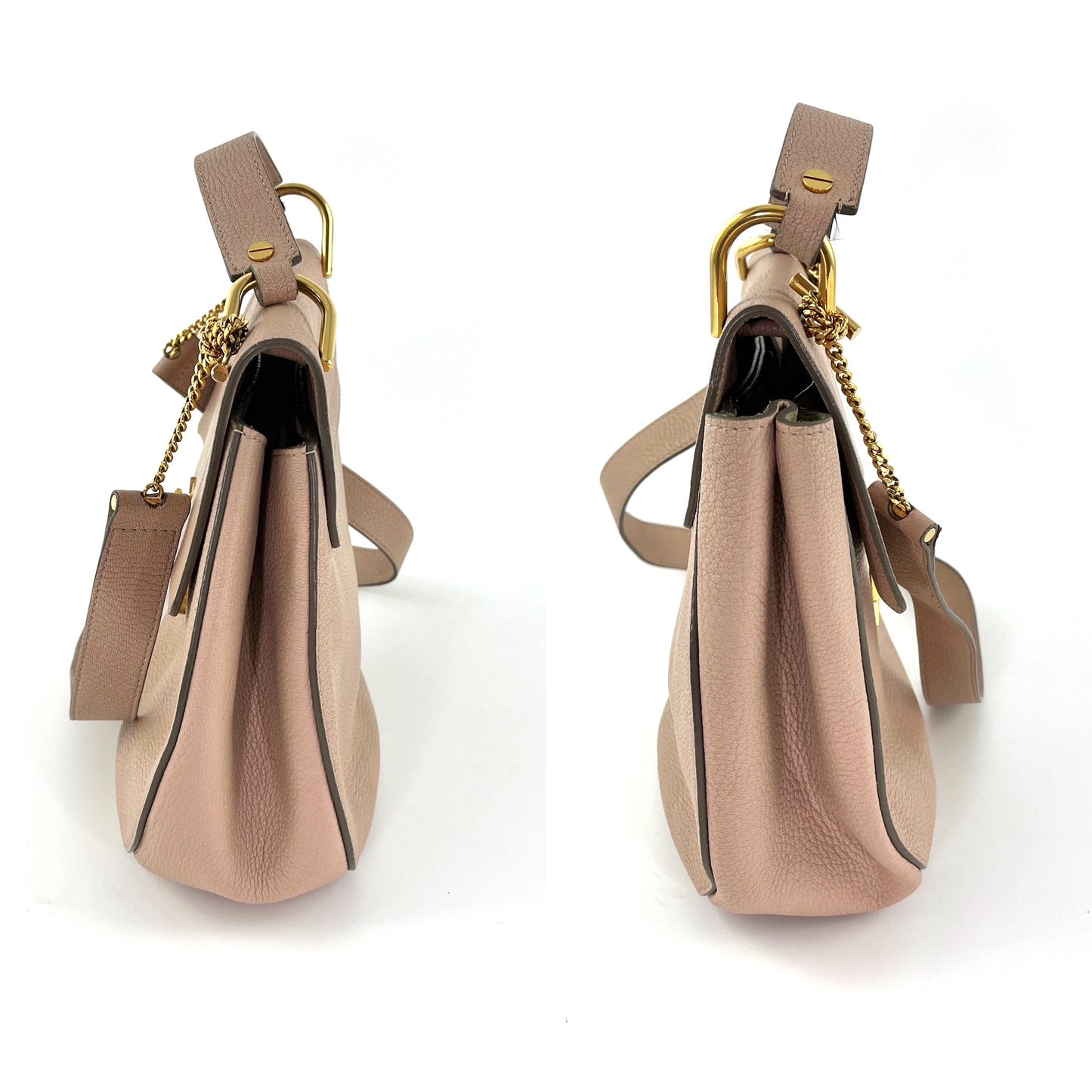 CHLOE Large Drew Beige Leather Crossbody Bag