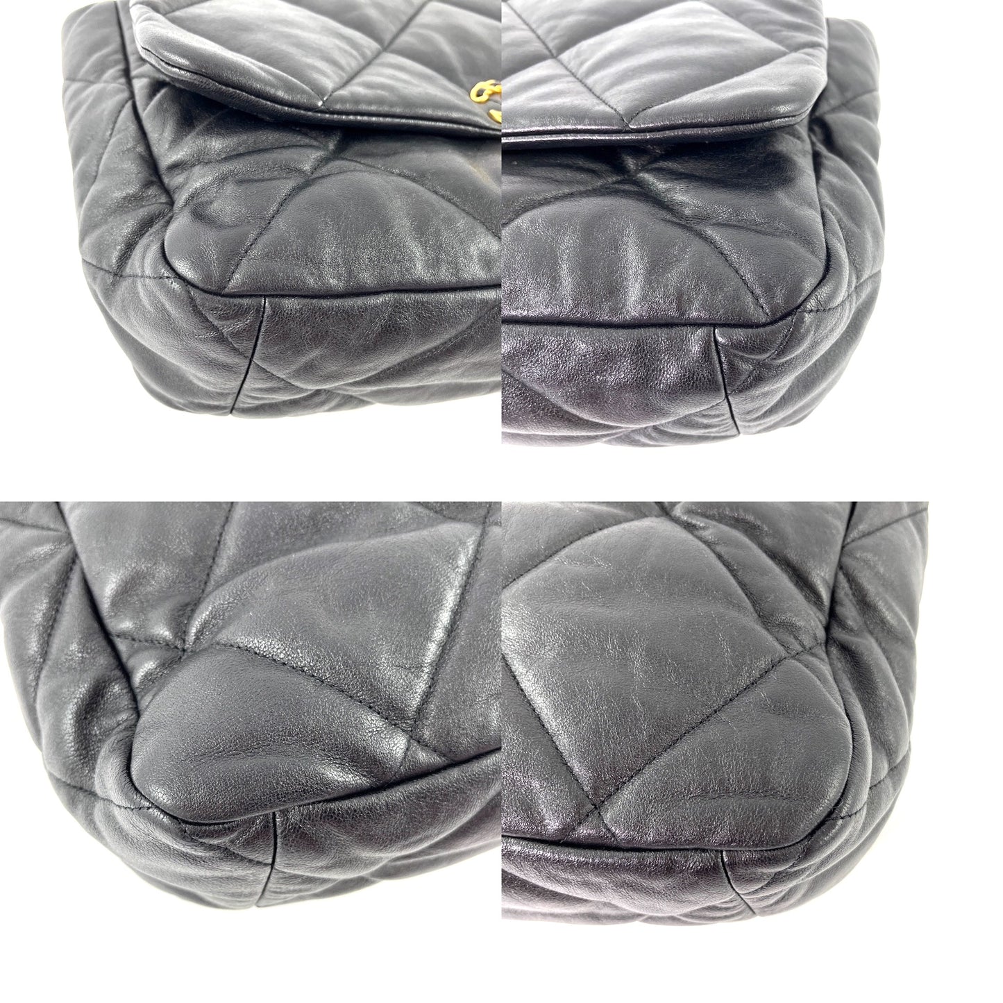 CHANEL 19 Black Goatskin 2020 Chain Quilted Maxi Bag