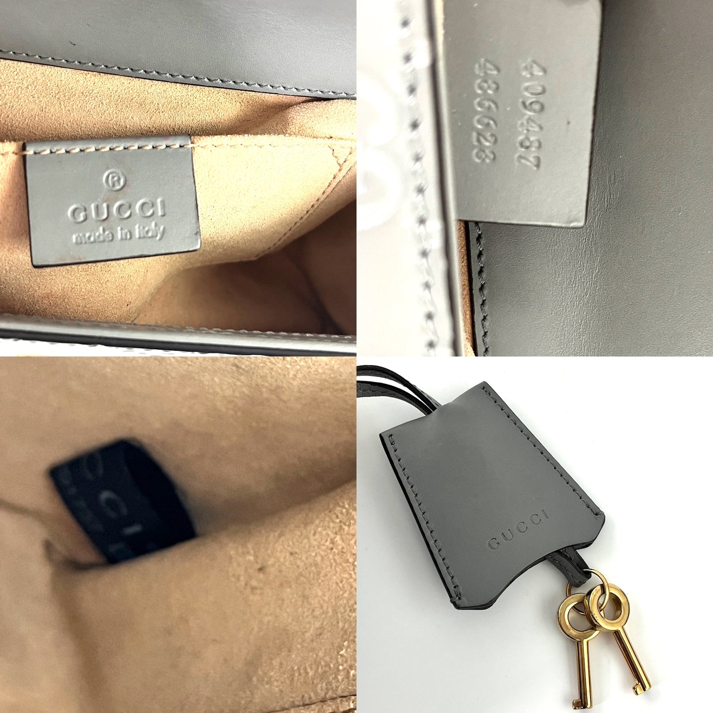 Gucci Padlock Gray Guccissima Leather Small Crossbody Bag