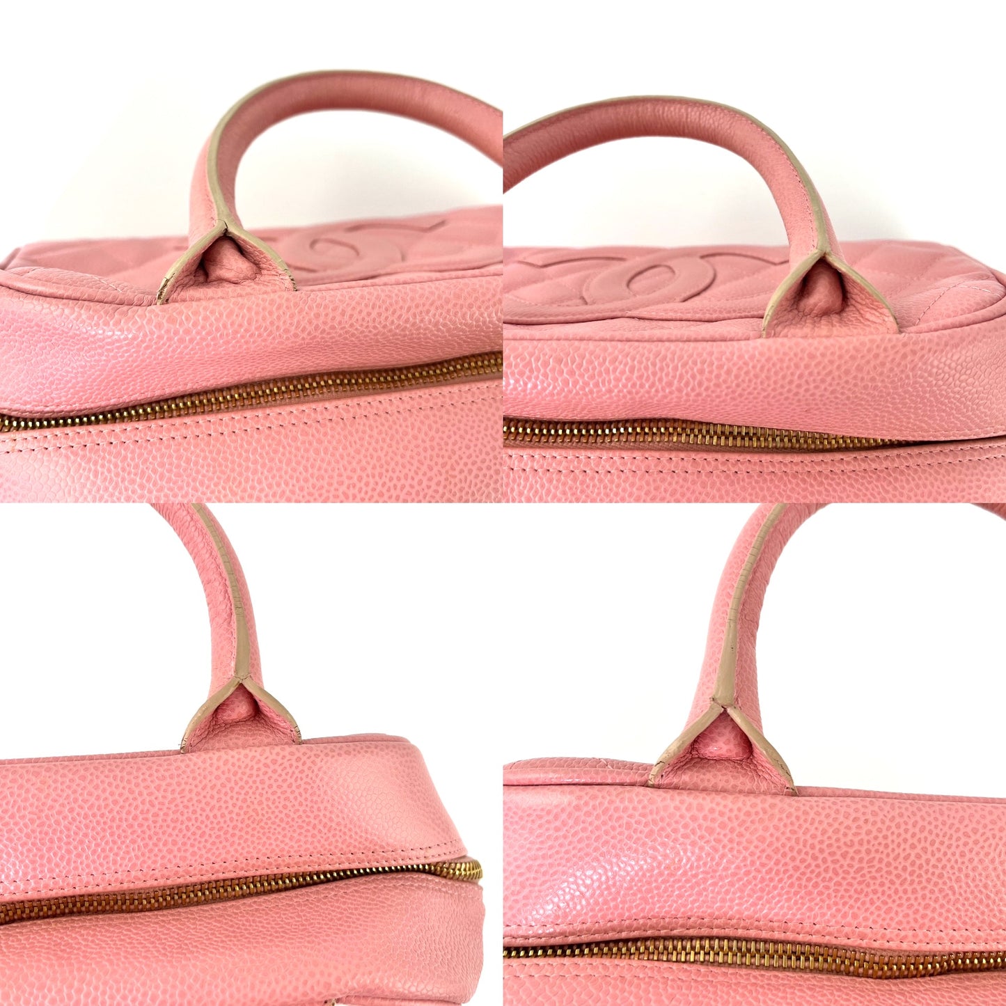 Vintage CHANEL Timeless Pink Quilted Caviar Bowler Bag