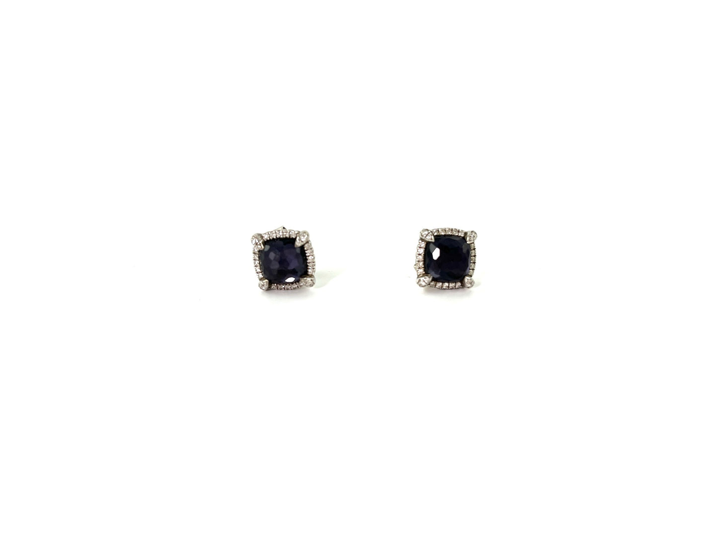 DAVID YURMAN Chatelaine Black Orchid Sterling Silver Pave Diamond Earrings