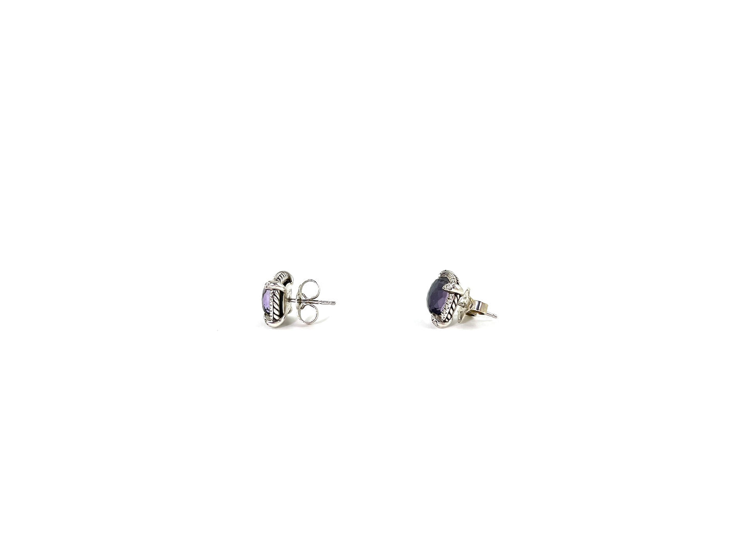 DAVID YURMAN Chatelaine Black Orchid Sterling Silver Pave Diamond Earrings