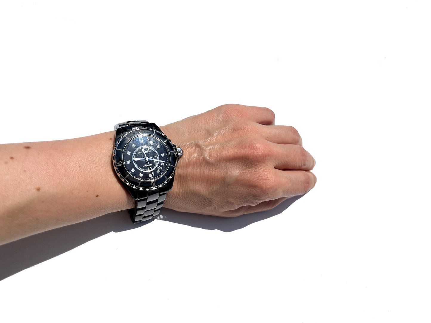 CHANEL J12 38mm Black Ceramic Diamond Automatic Watch