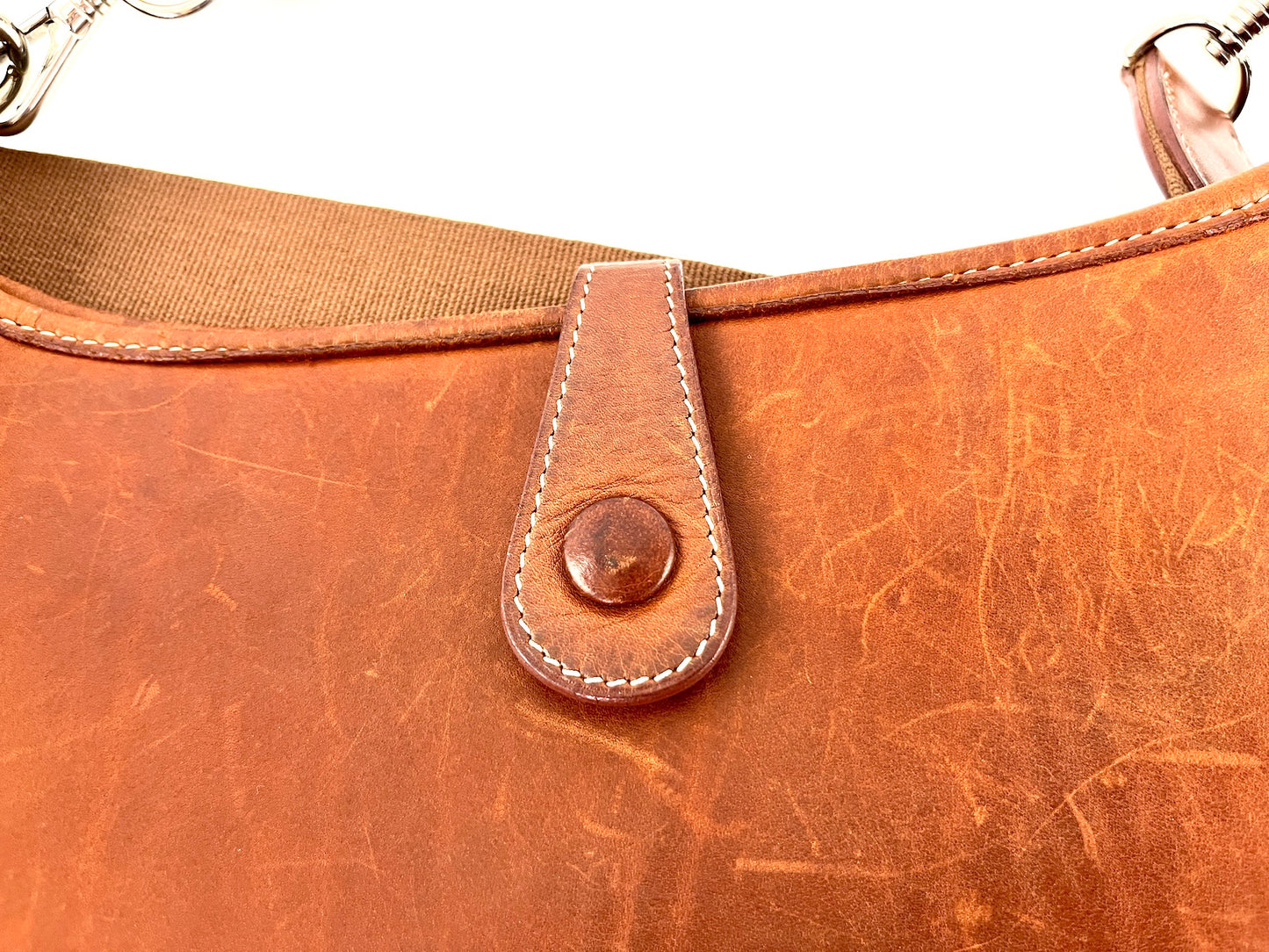 Vintage HERMES Brown Fauve Barenia Leather Evelyne I 29 PM Crossbody Bag