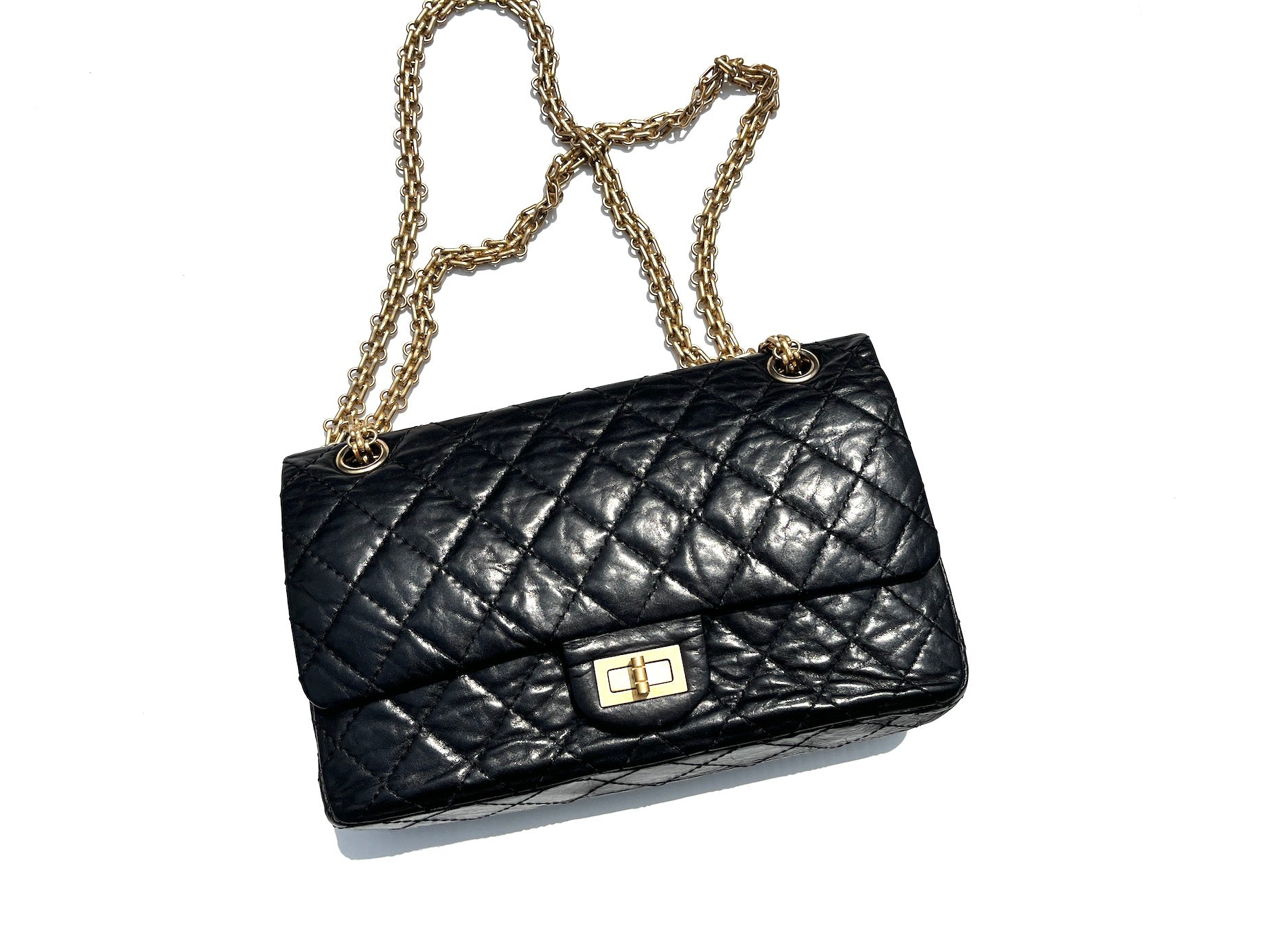 CHANEL Black 225 2005 Reissue 2.55 Leather Crossbody Bag