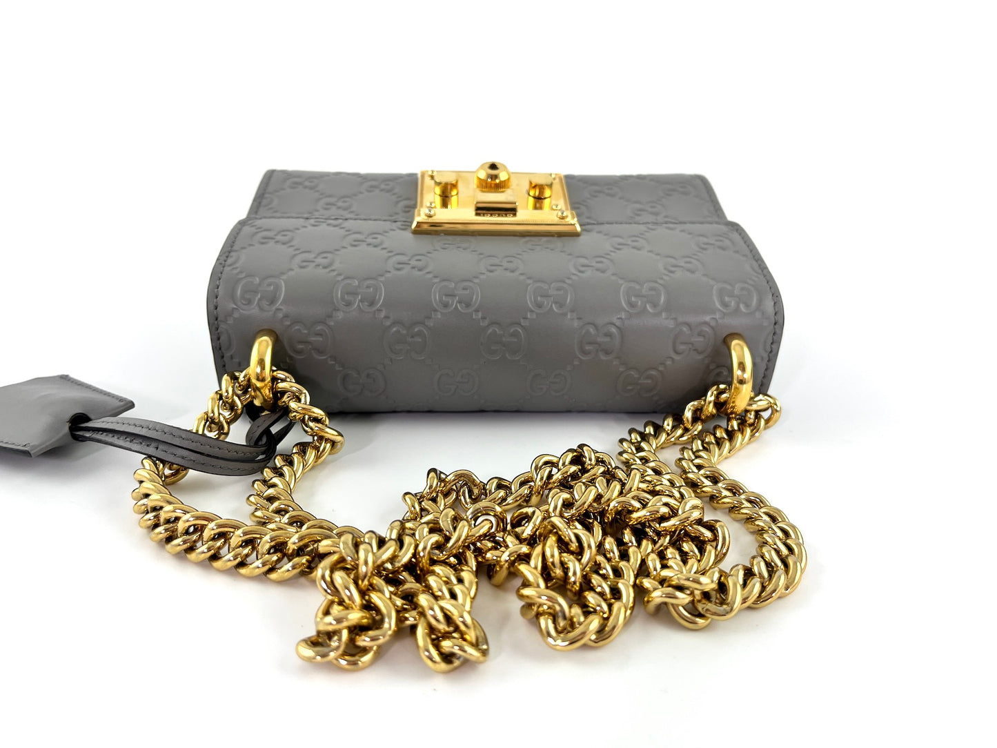 On layaway Gucci Padlock Gray Guccissima Leather Small Crossbody Bag