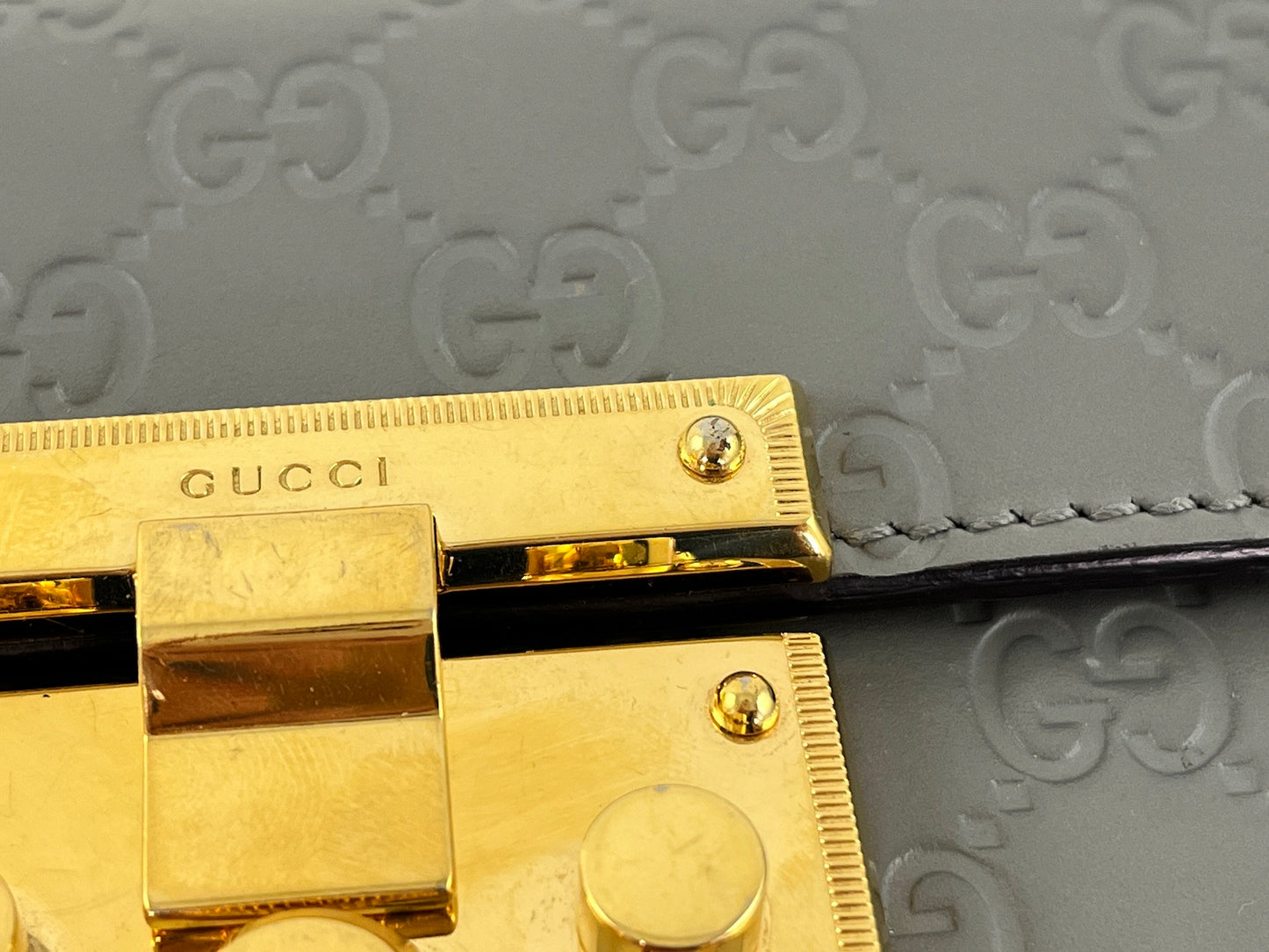 On layaway Gucci Padlock Gray Guccissima Leather Small Crossbody Bag