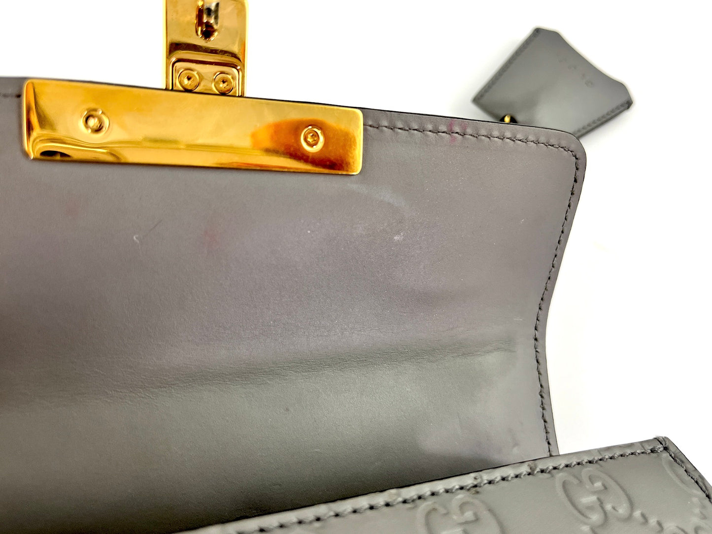 On layaway Gucci Padlock Gray Guccissima Leather Small Crossbody Bag