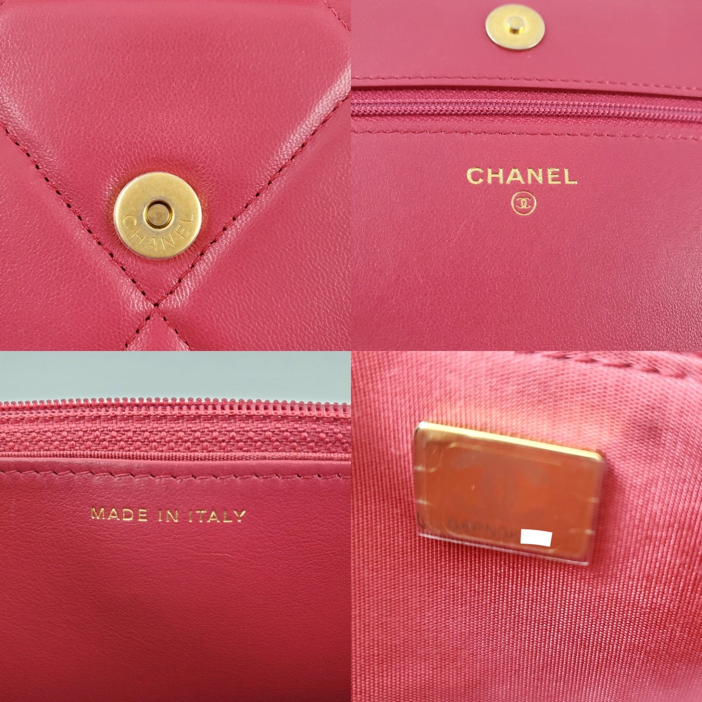 CHANEL 19 21A Pink Wallet on the Chain Crossbody Bag