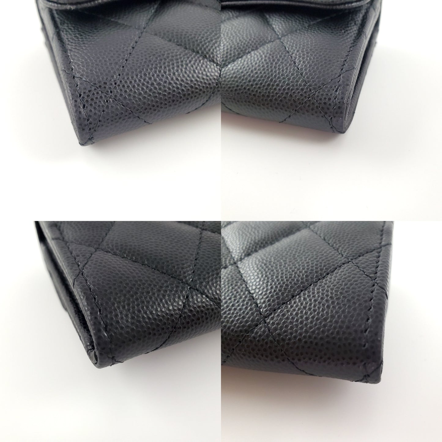 New CHANEL 22S Black Caviar Classic Flap Medium Wallet