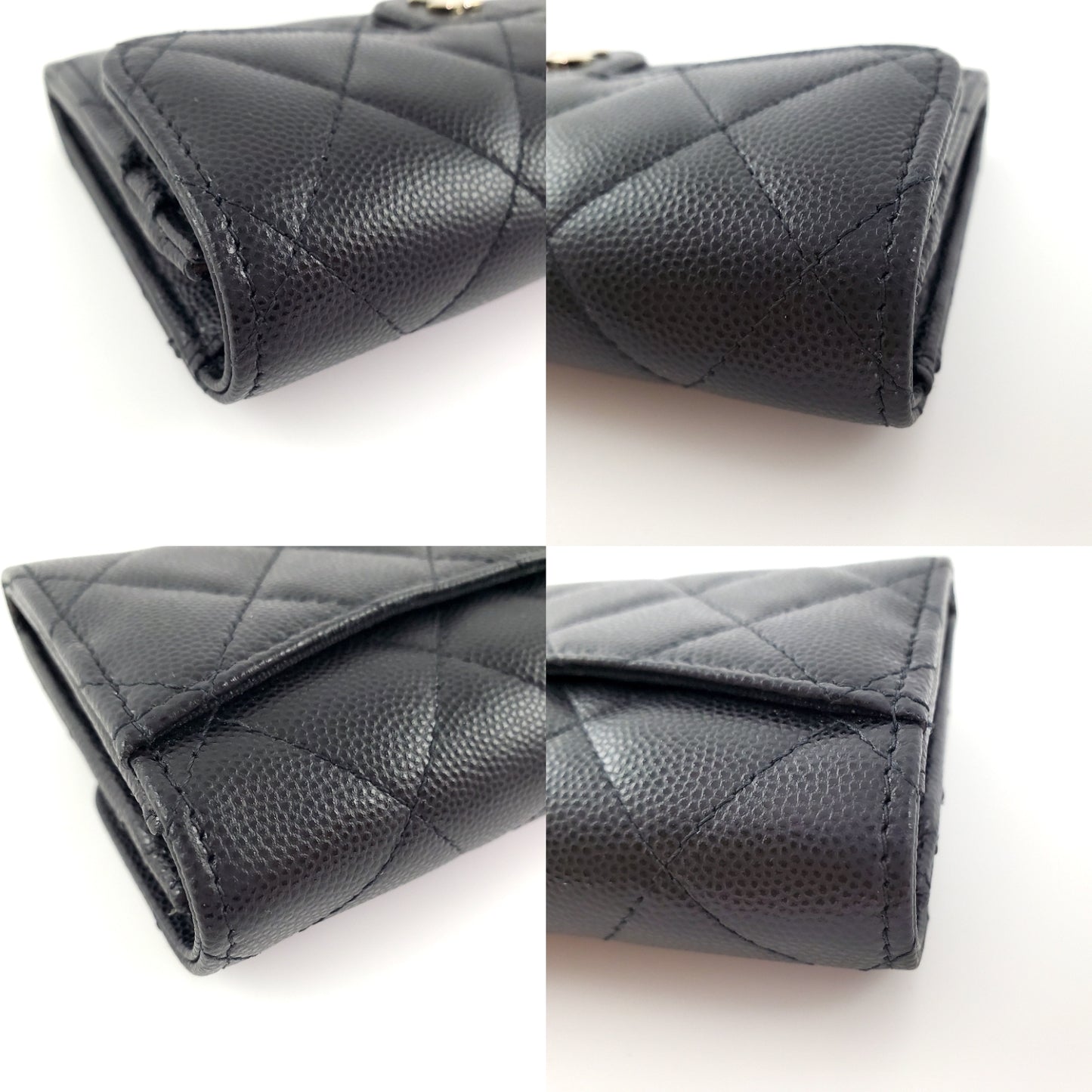 New CHANEL 22S Black Caviar Classic Flap Medium Wallet