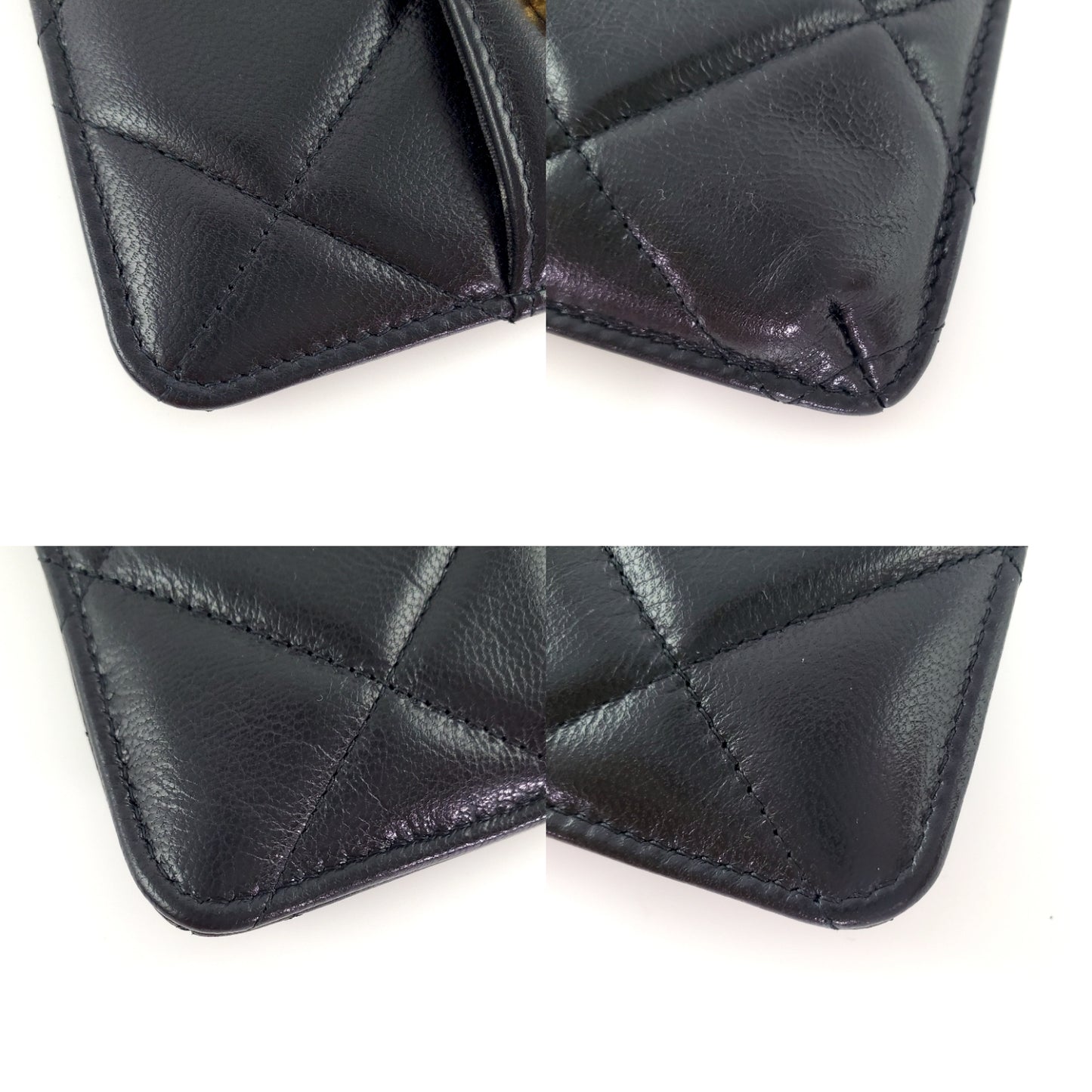 CHANEL 19 2020 Black Goatskin Quilted Phone Card Holder