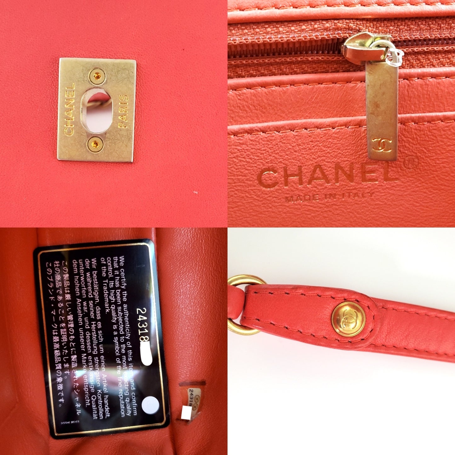 Chanel Red Reverse Chevron Quilted Round Top Handle Flap Bag