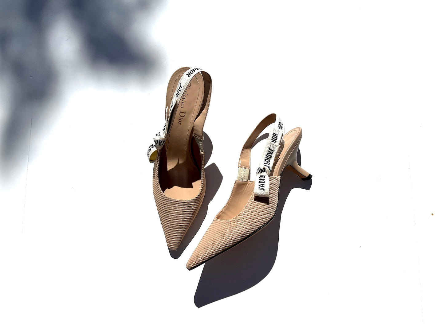 Christian Dior J’Adior Nude Printed Pointed Toe Slingback Pumps 39 8.5