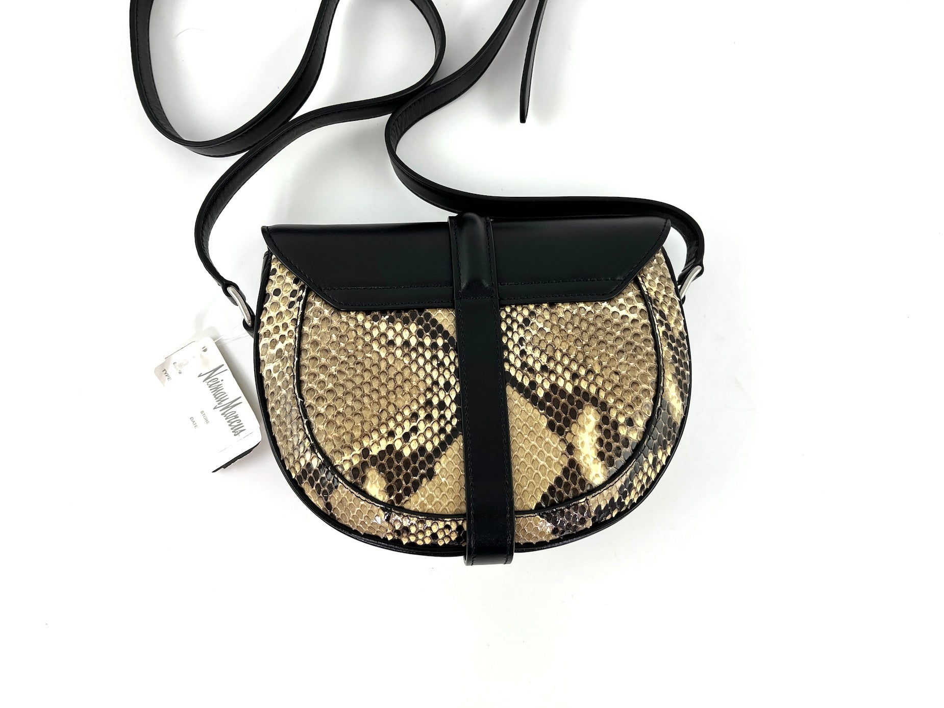 New CELINE Besace 16 Small Smooth Calfskin Snakeskin Crossbody Bag