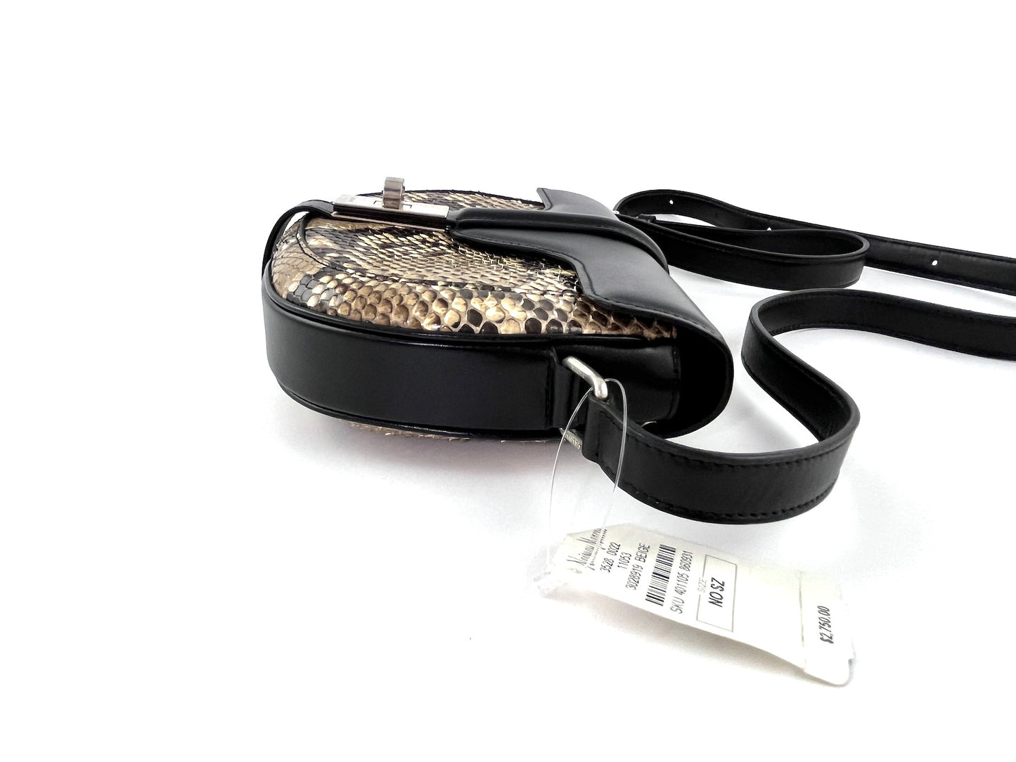 New CELINE Besace 16 Small Smooth Calfskin Snakeskin Crossbody Bag