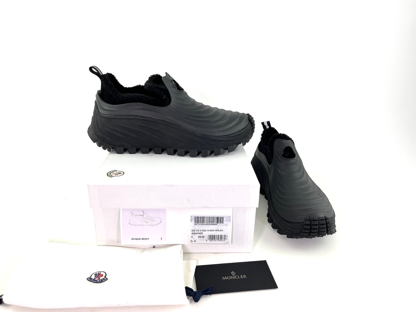 New Mens MONCLER Black Acqua Waterproof Ankle Boots 45 12