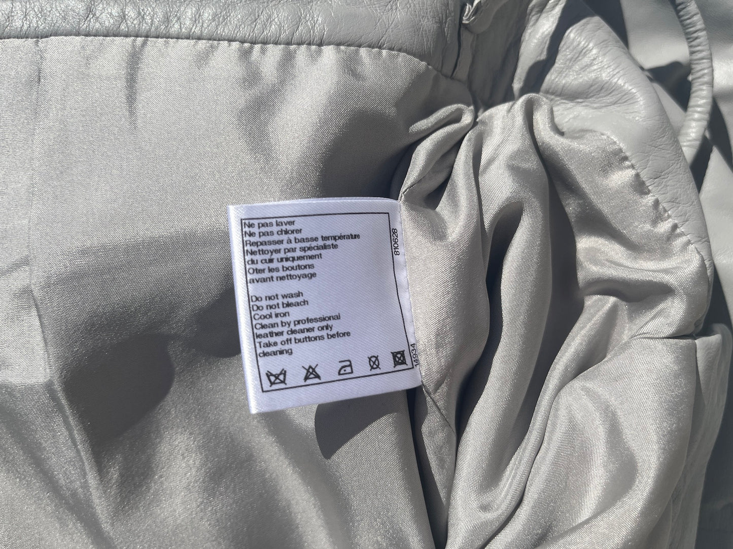 New CHANEL 2014 Gray Leather Wide Leg Pants 42 8