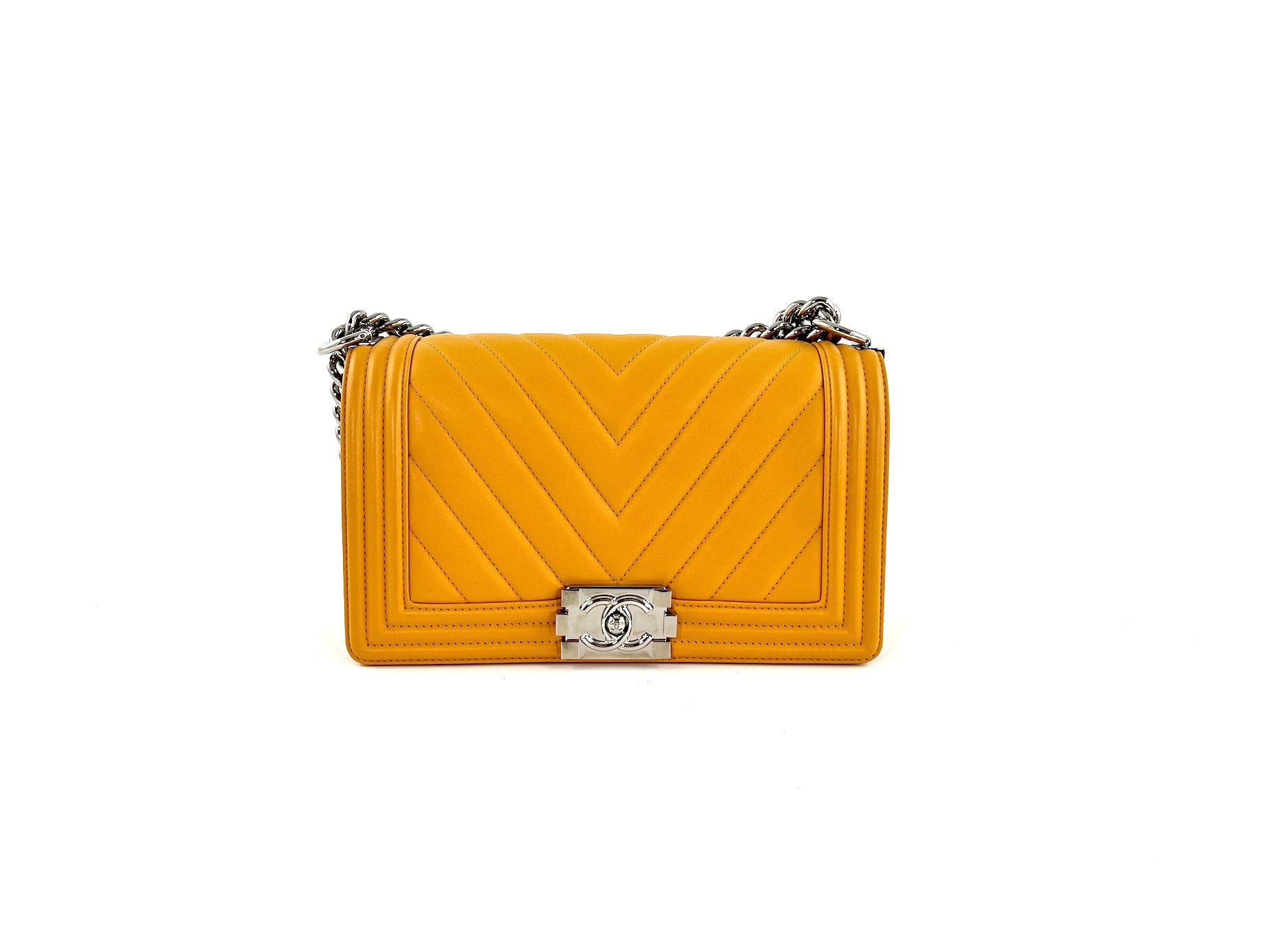 Yellow chanel boy on sale bag